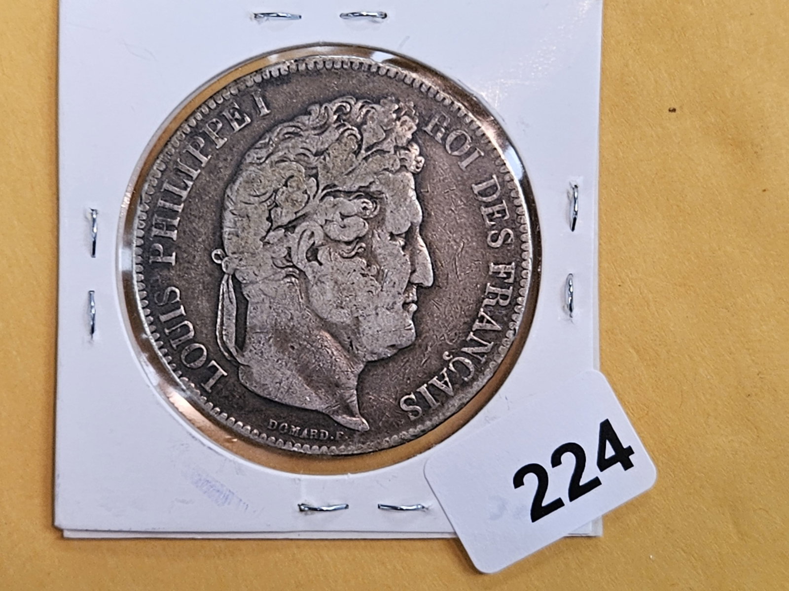 1842 France silver 5 francs: Lightly circulated