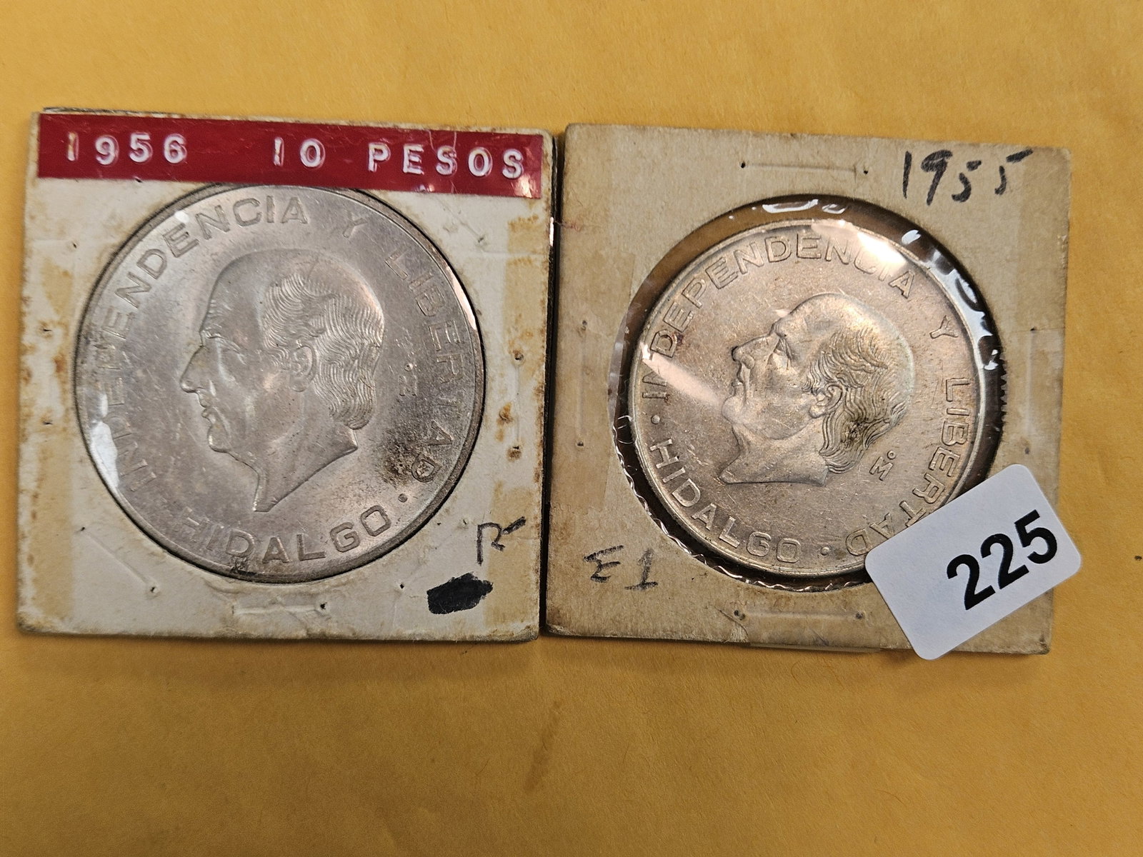 Mexico Five and Ten Pesos silver coins (1 of 3)