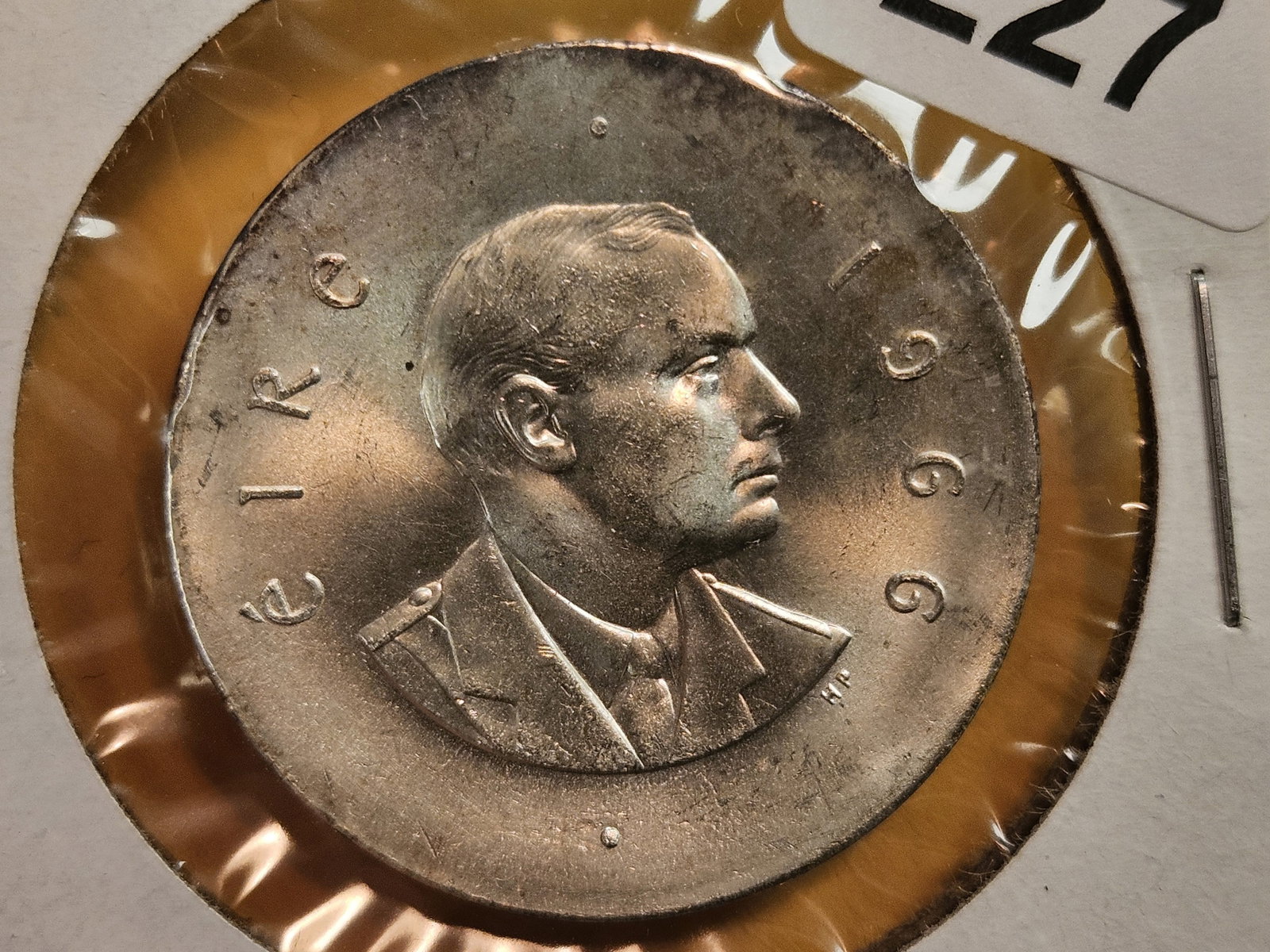 GEM 1966 Ireland silver schilling: Nicely toned