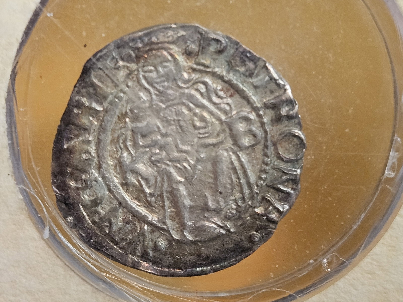 Medieval! 1540 - 1600 Silver Denier Coin: Madonna and Child
