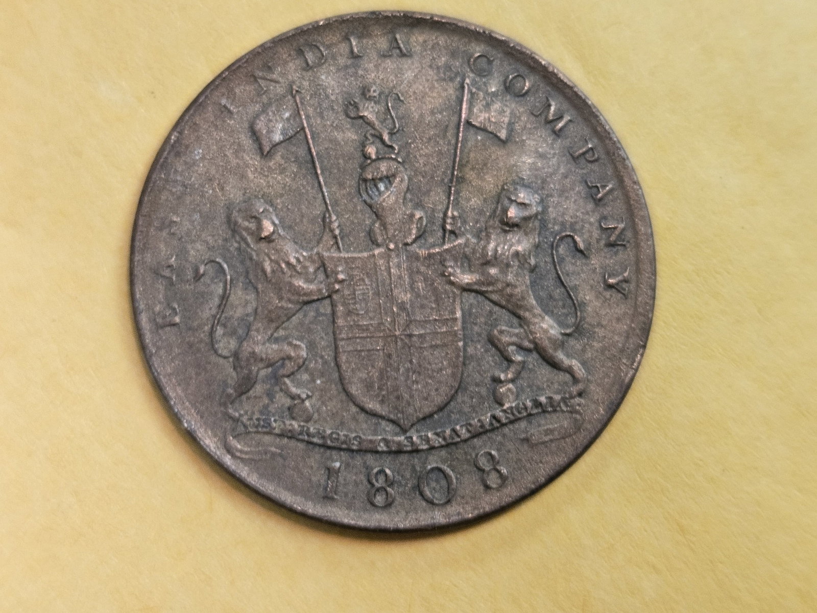 1808 East India Company 10 cash in AU-UNC condition - 4