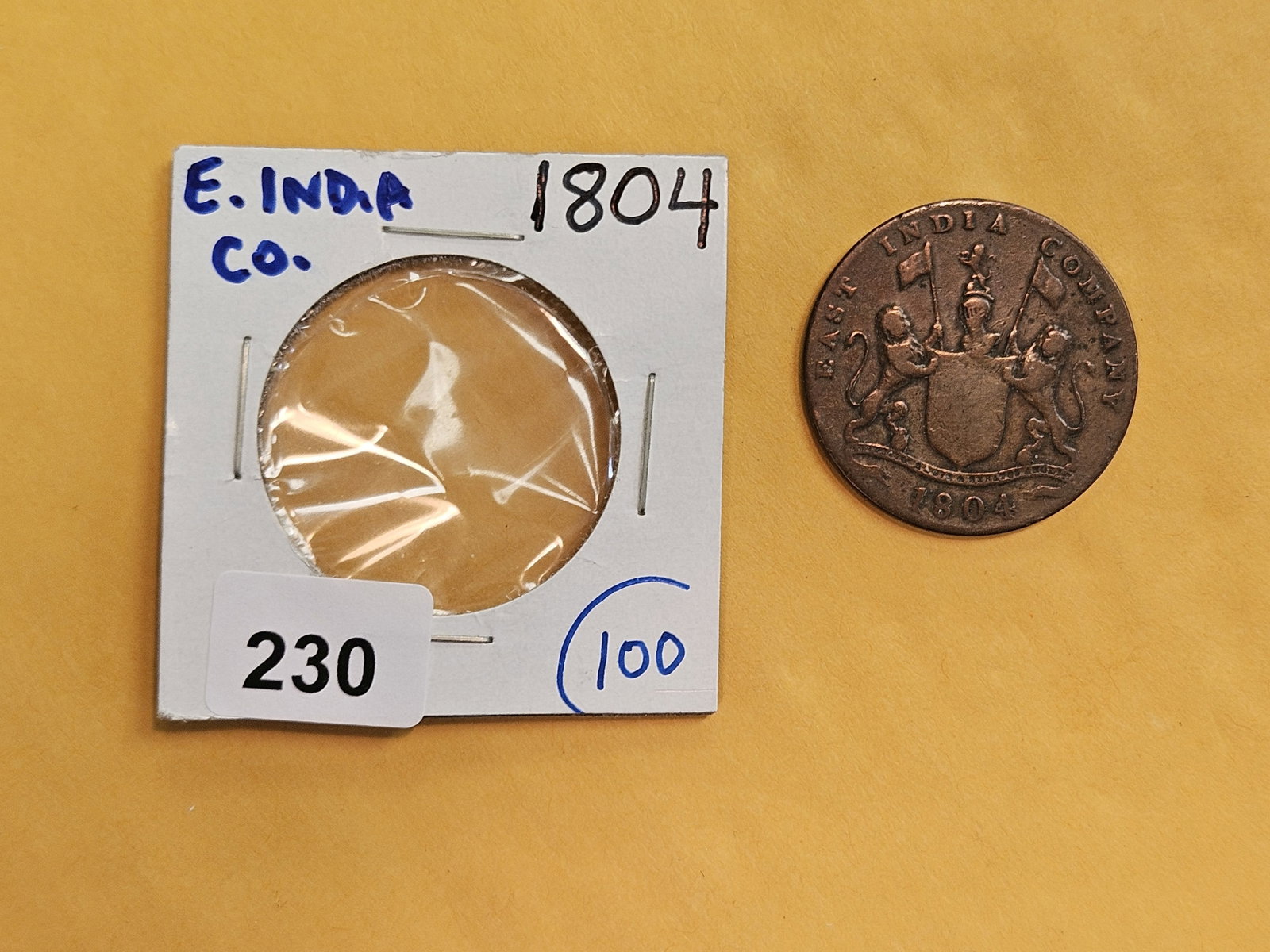 1804 East India Company 4 keping thin flan - 2