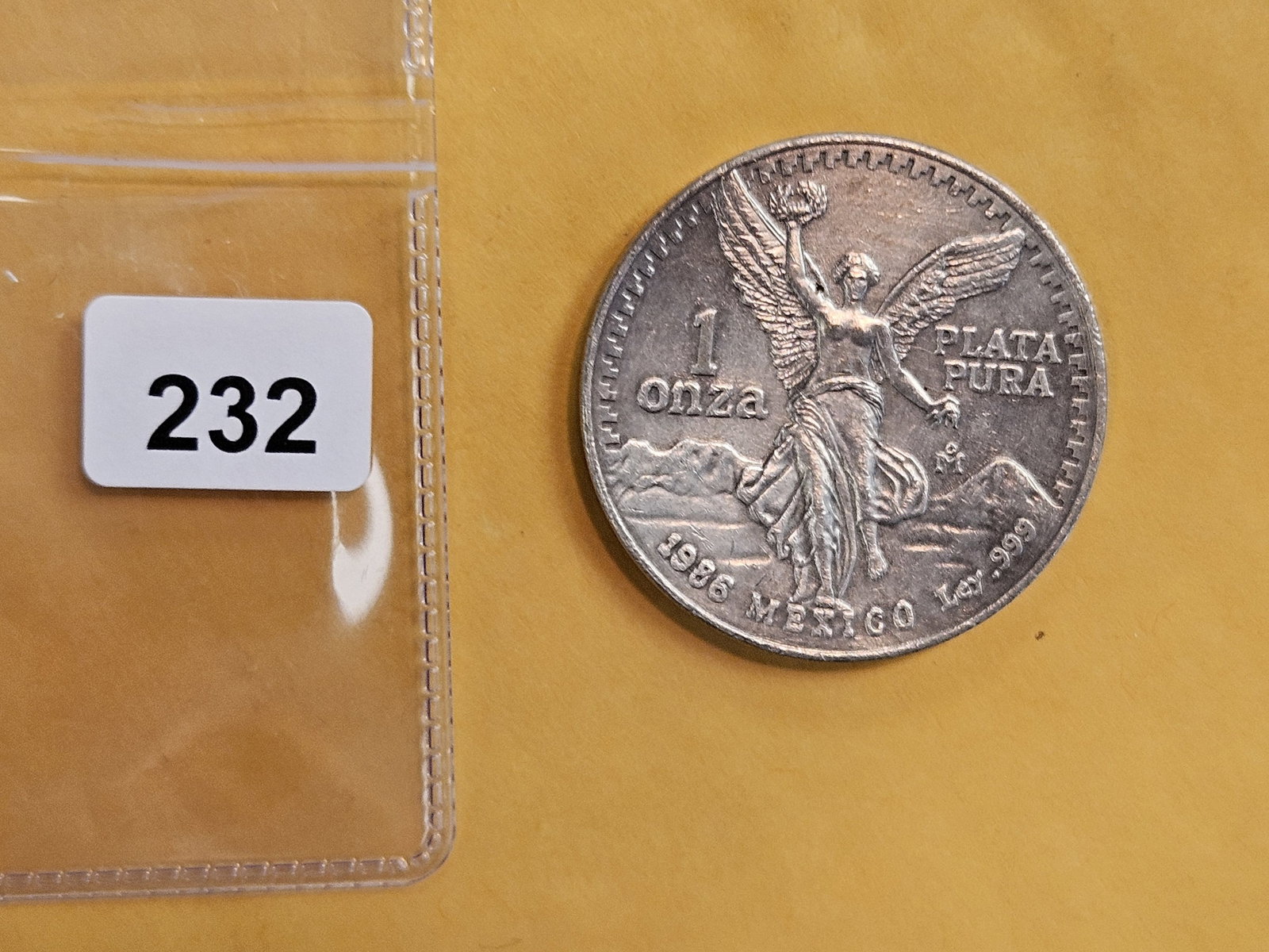 Brilliant Uncirculated 1986 Mexico silver Onza - 2