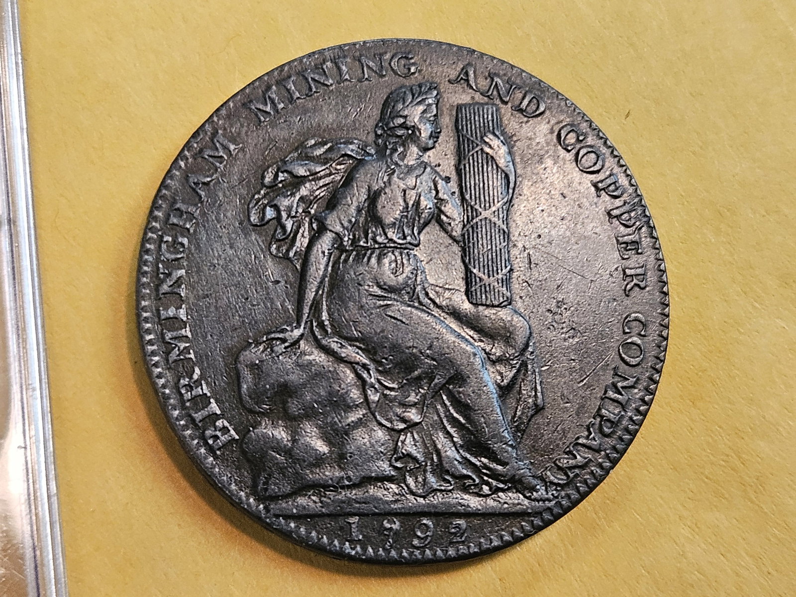 CONDER! Choice About Uncirculated plus 1792 Conder Token: Overdate. Half-penny. Birminghamd Mining & Copper co
