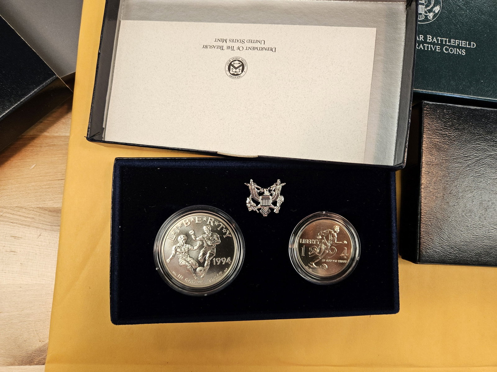 Three mixed Silver Proof and BU US Commemorative coin Sets in OGP - 2