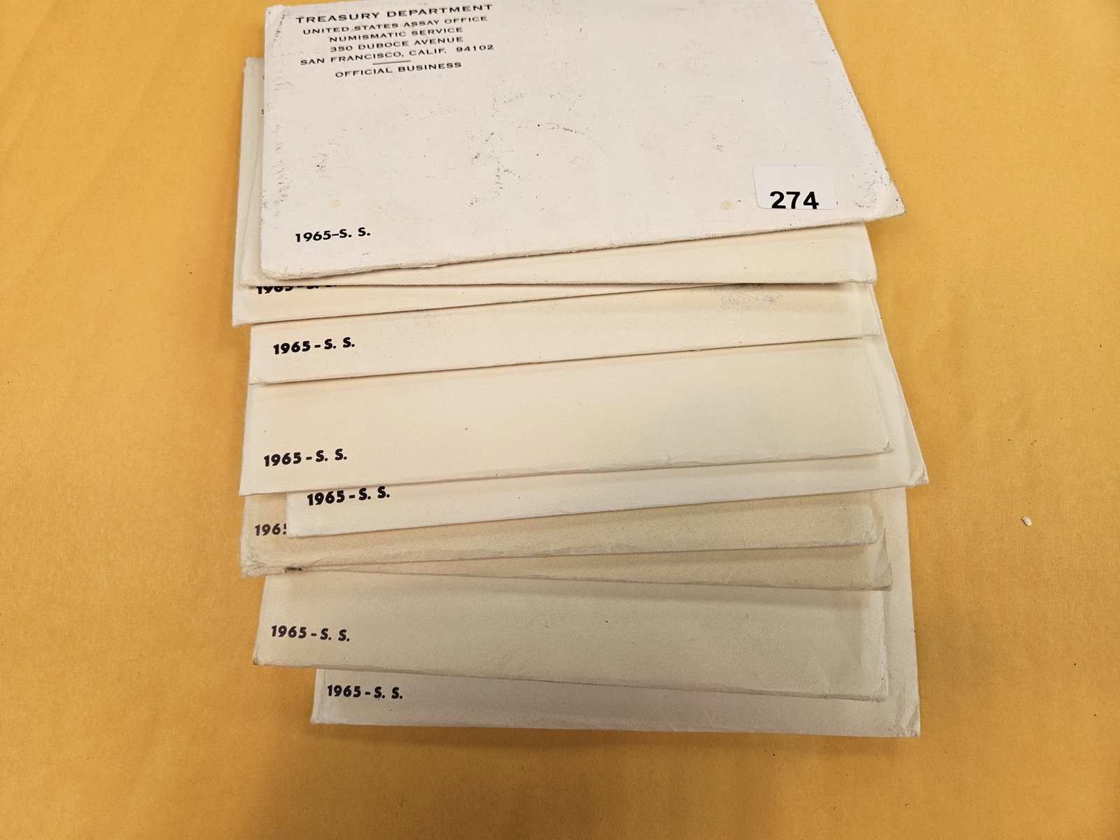 Ten 1965 US Silver Special Mint Sets: All in flat packs. All in OGP