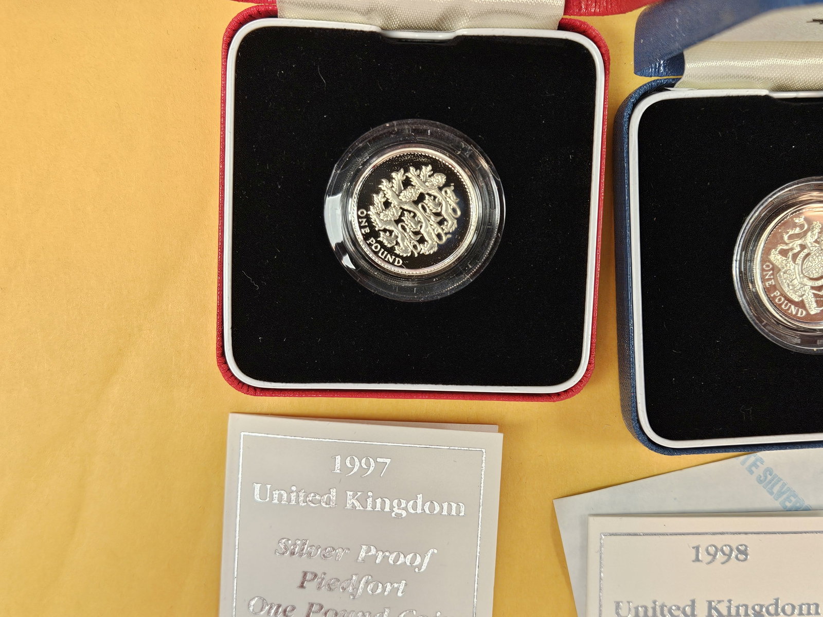 Four United Kingdom SILVER Proof Piedfort Coins - 2