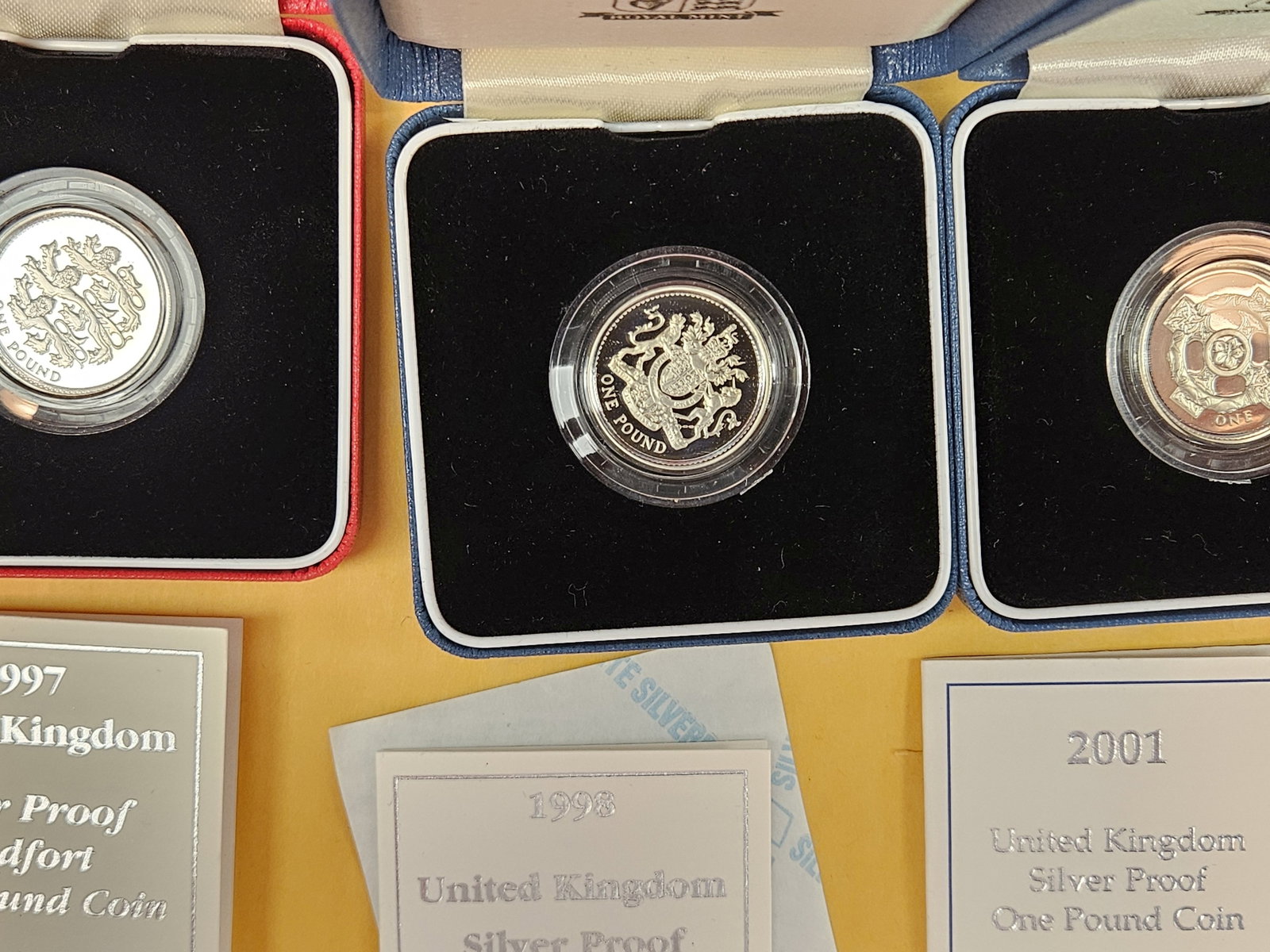 Four United Kingdom SILVER Proof Piedfort Coins - 3