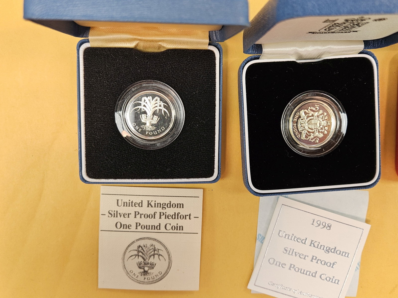 Four United Kingdom SILVER Proof Piedfort Coins - 2
