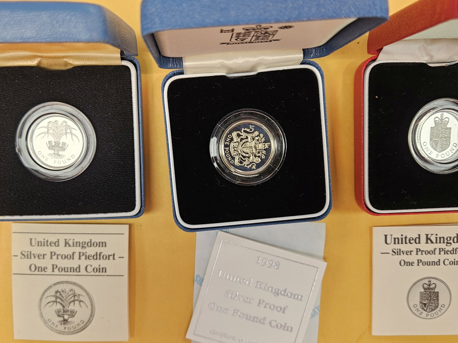 Four United Kingdom SILVER Proof Piedfort Coins - 3