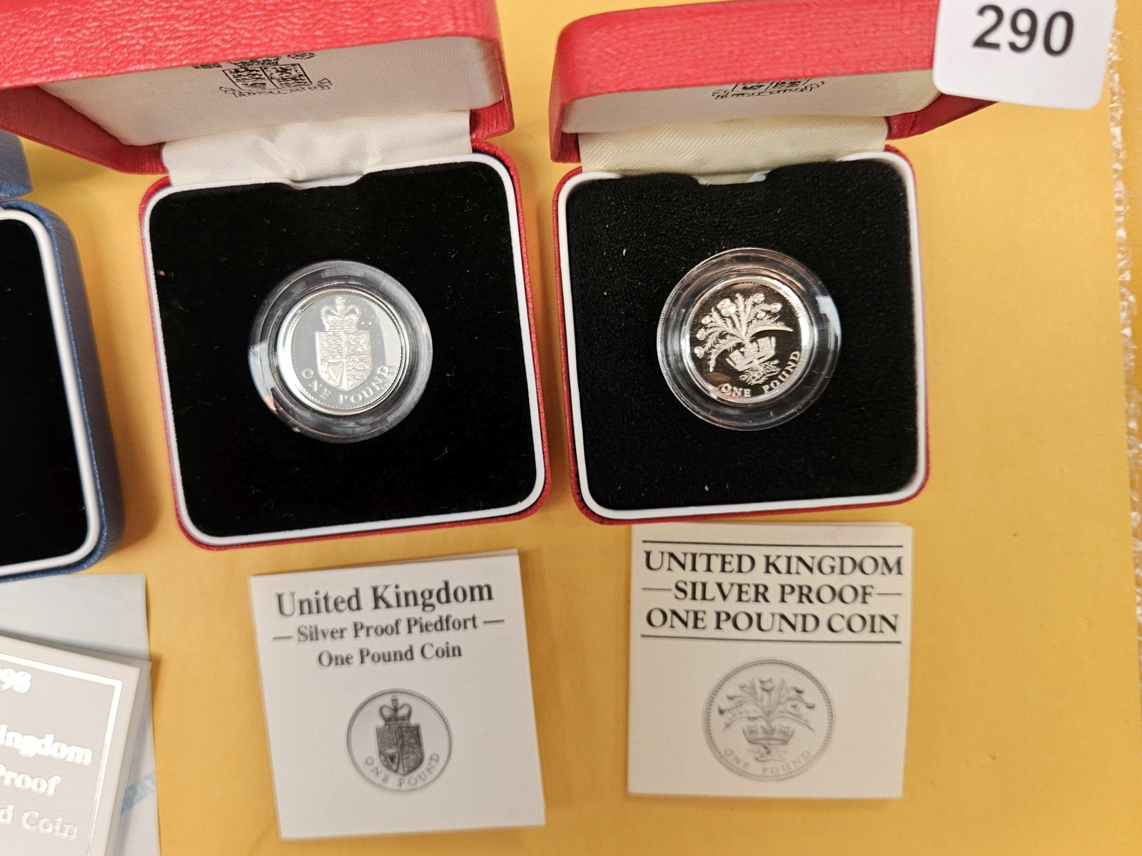 Four United Kingdom SILVER Proof Piedfort Coins - 5