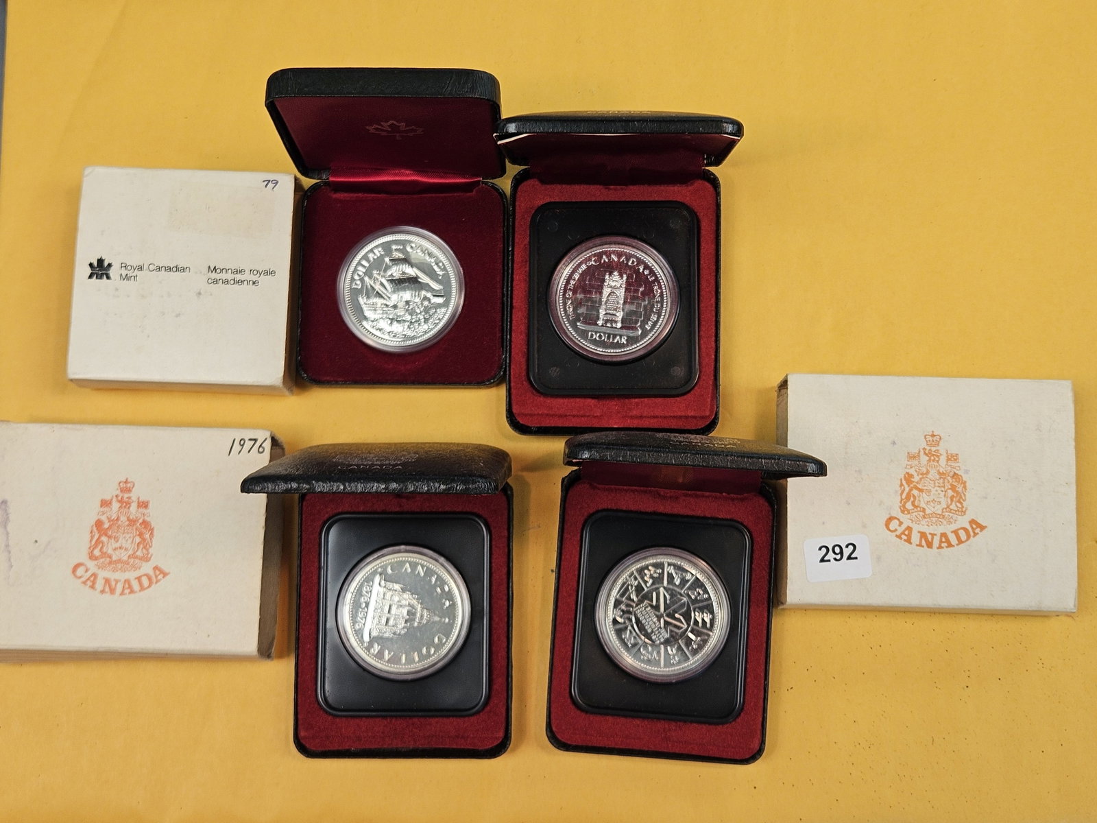 Four GEM Proof Canadian Silver Dollars: All in original boxes