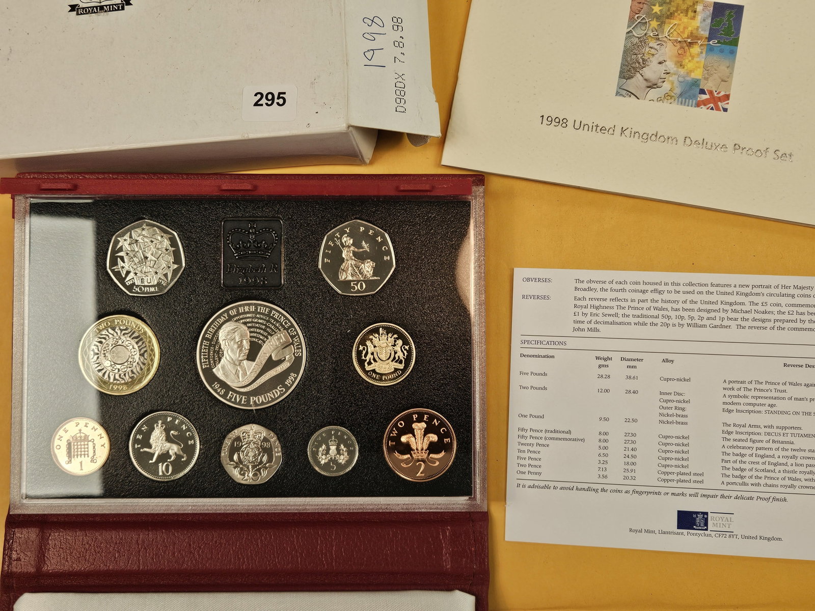 1998 GEM United Kingdom DELUXE Proof Set - 2