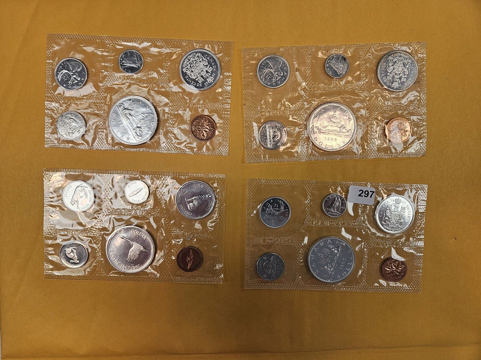 Four Canadian Silver Prooflike Coin Sets: In original blister packs
