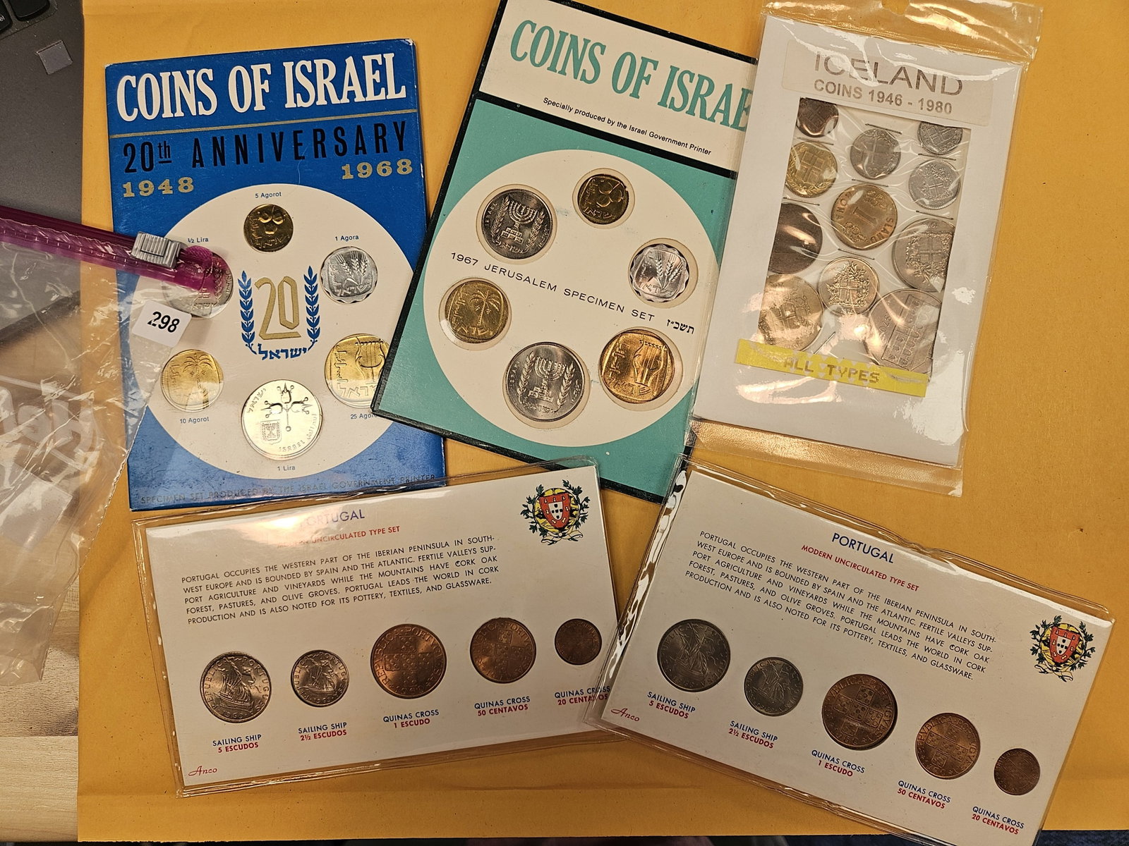 Five cool mixed World coin sets: Israel, Iceland, Portugal