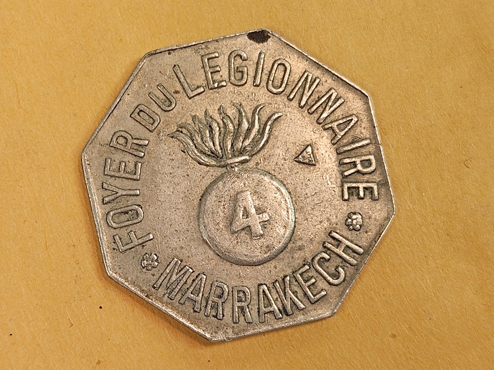 Scarce circa 1920 Morocco token: .25 franc