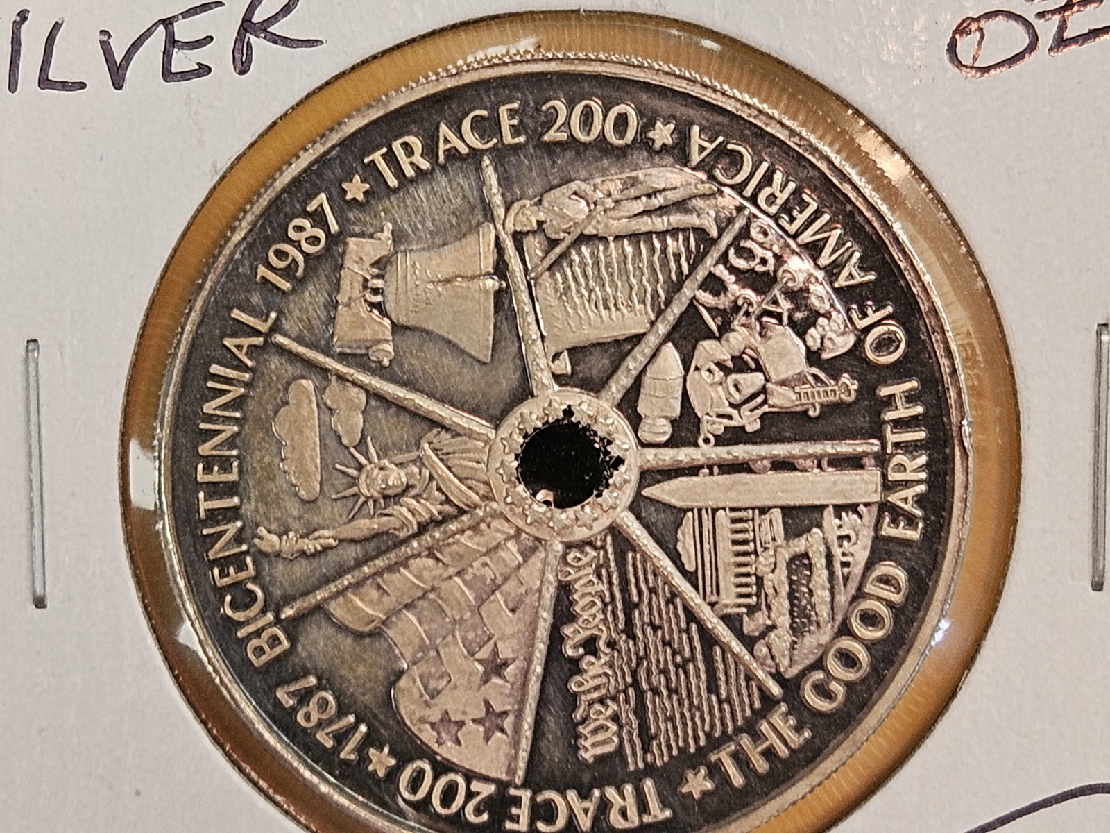 Proof 1987 .999 Fine Silver Bicentennial Medal: Trace 200