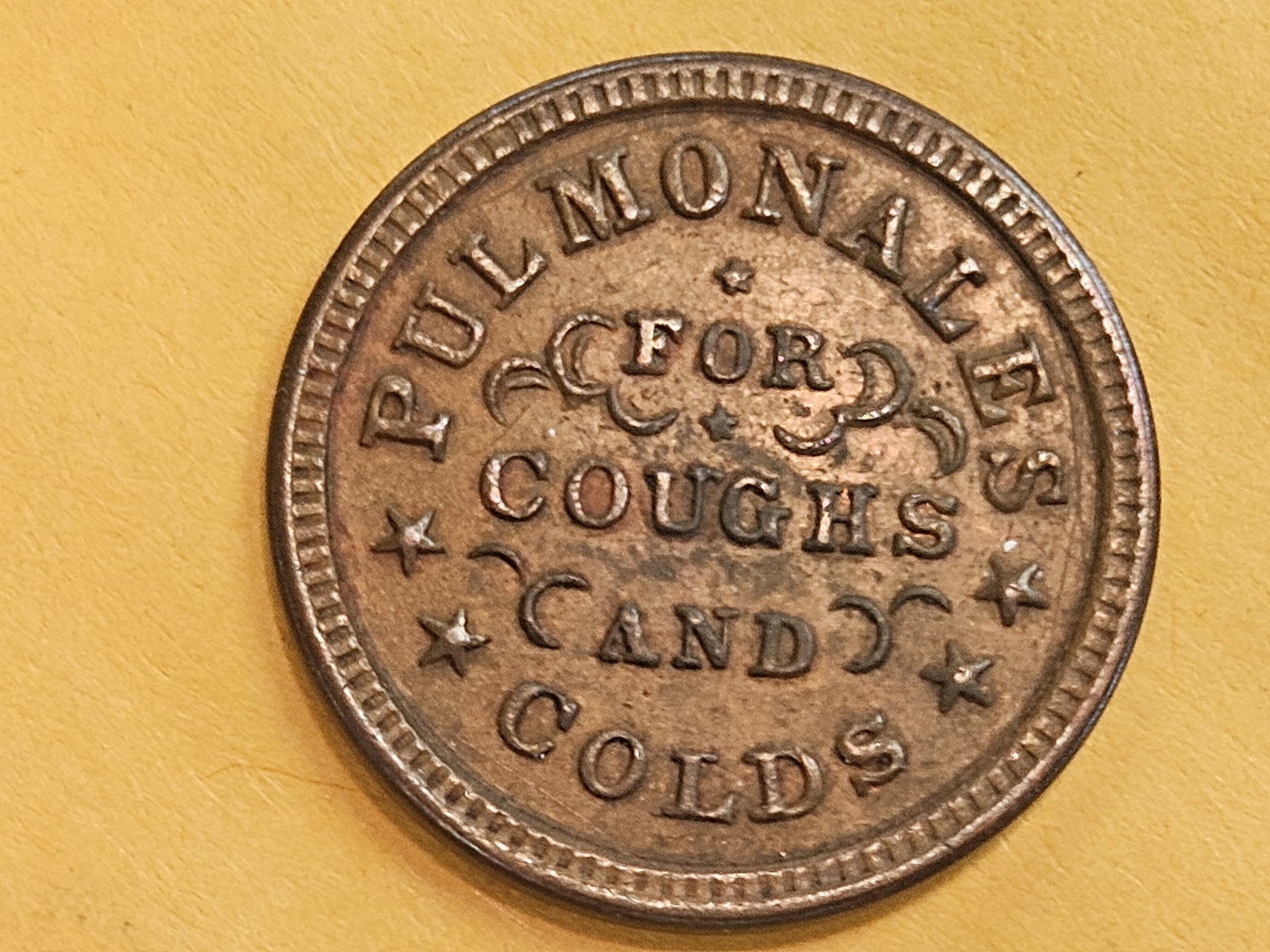 Uncirculated Civil War Token Merchant's Store Card: Pulmonales