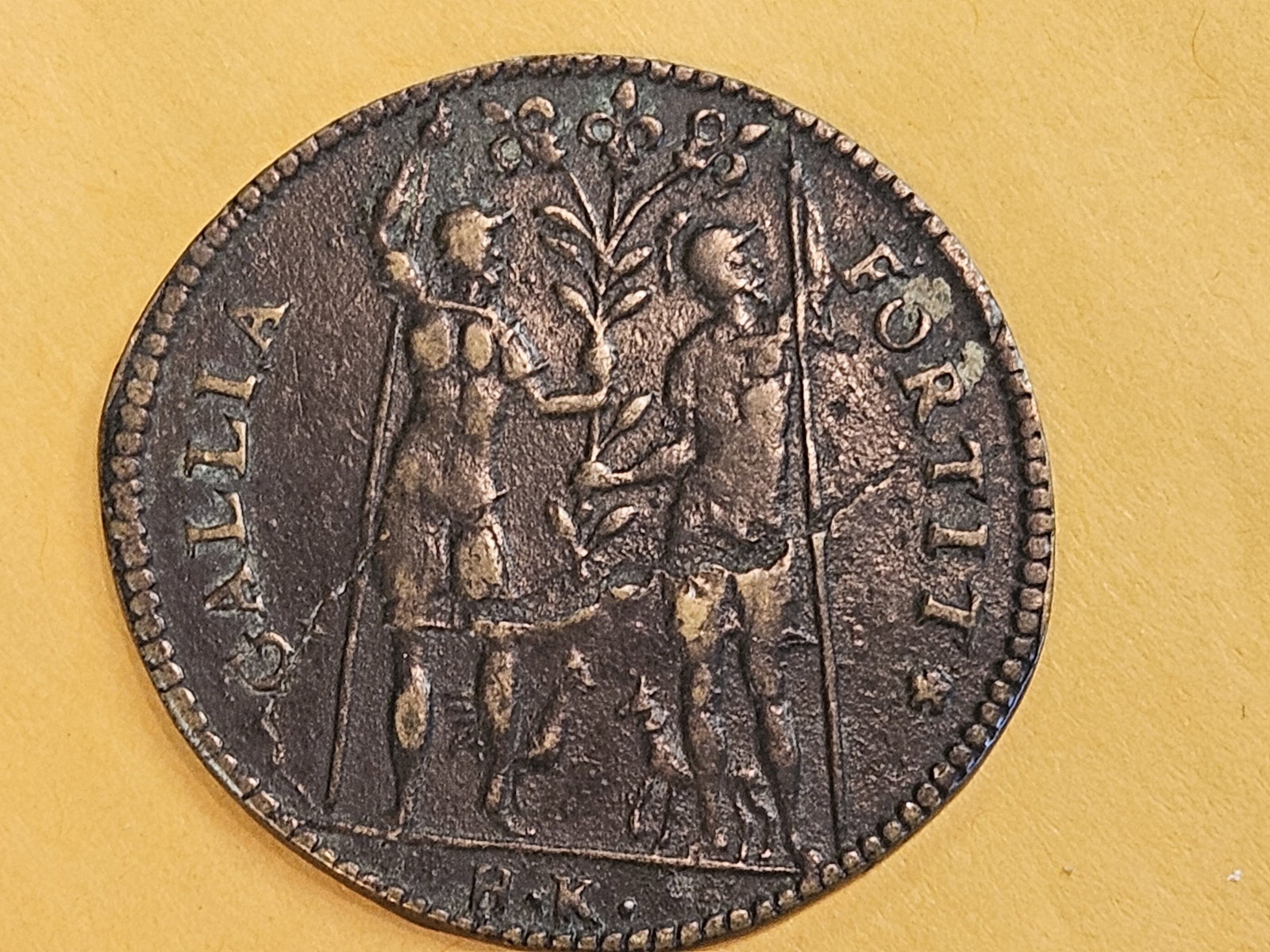 Another SCARCE! 1586 German States Token: Gallia Fortit. Looks AU-UNC