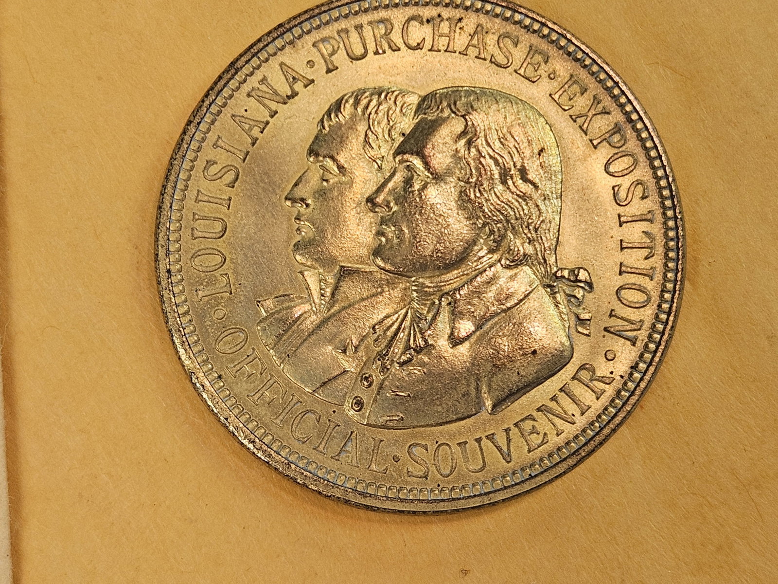 1904 SO-Called Dollar in Choice Brilliant Uncirculated!: Official Souvenir. Louisiana Purchase. St Louis. 34mm.