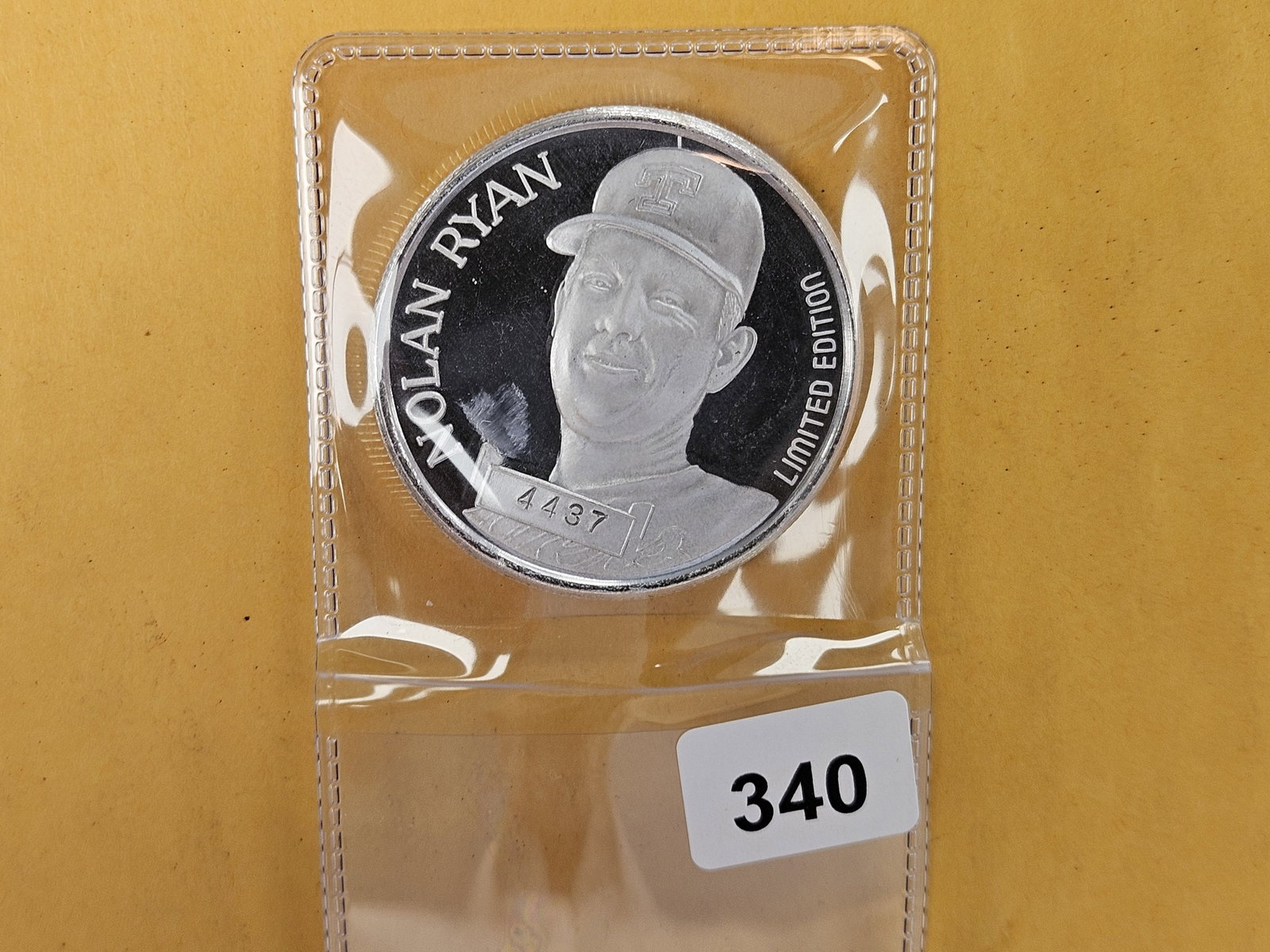 One Troy ounce .999 fine silver art round: Nolan Ryan