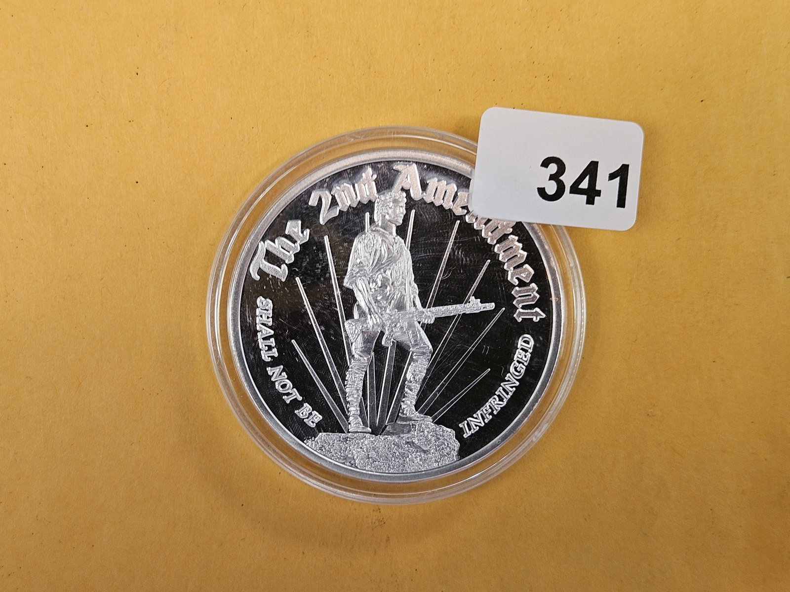 One Troy ounce .999 fine silver art round: Second Amendment