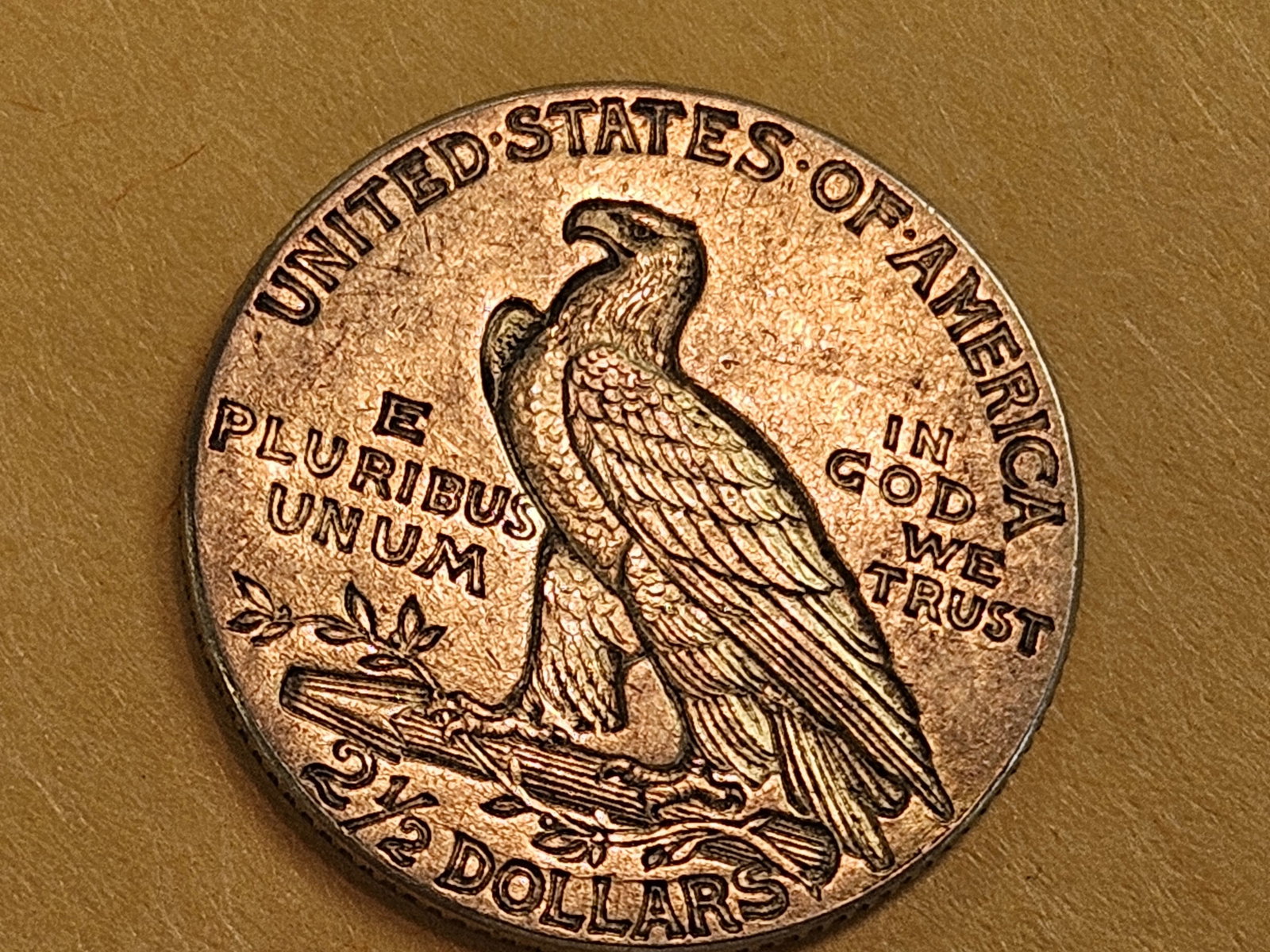 GOLD! About Uncirculated plus 1915 Indian Head Gold $2.5 Dollars - 4