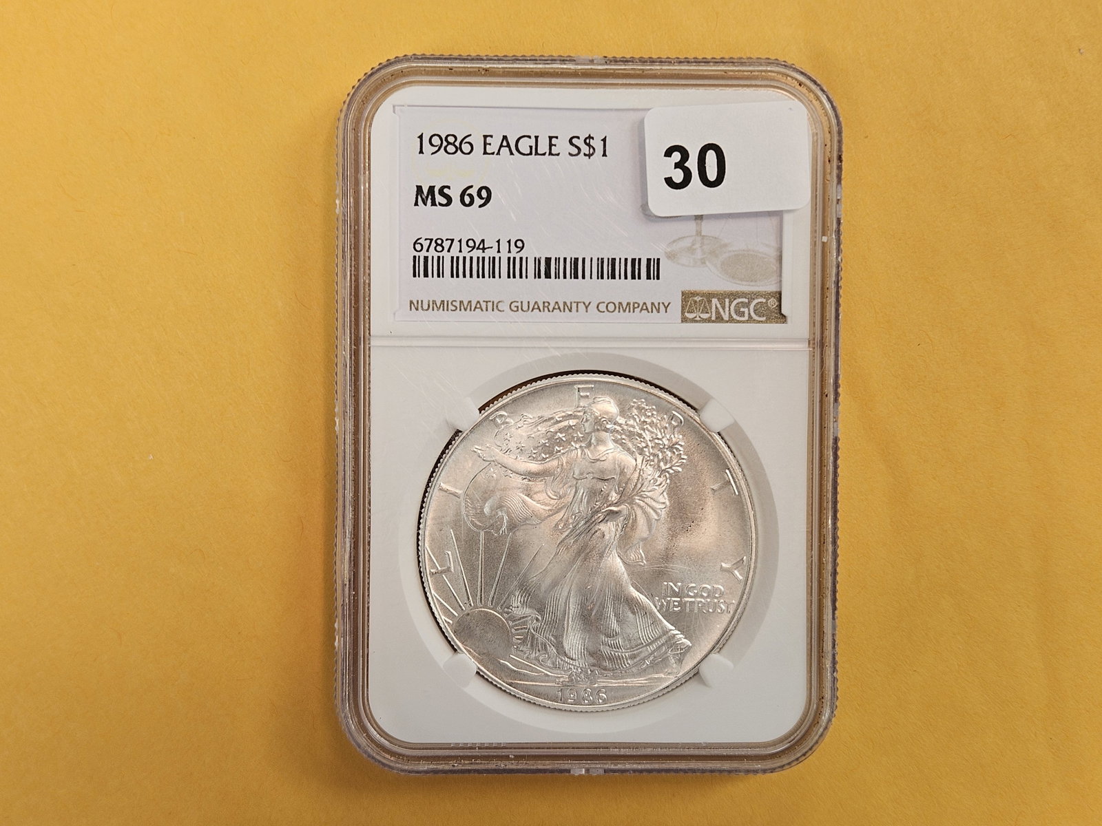 * KEY DATE! NGC 1986 American Silver Eagle in Mint State 69 (1 of 2)