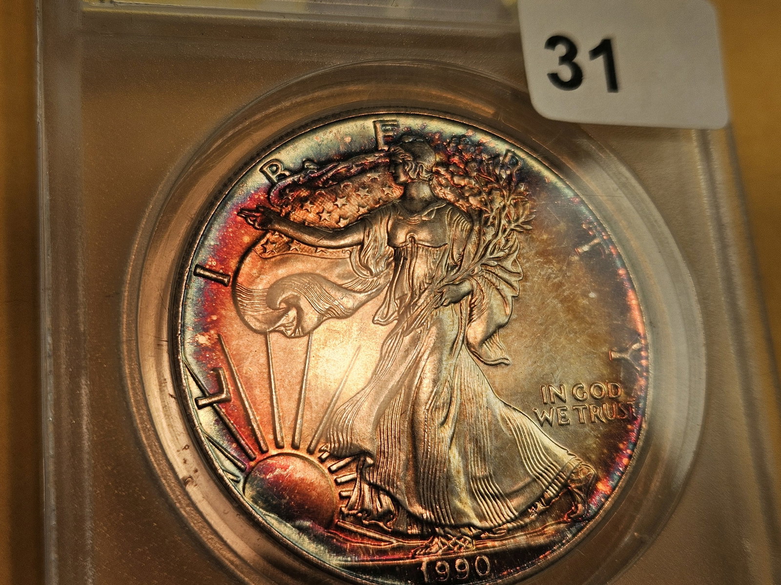 ANACS 1990 American Silver Eagle in Mint State 67 - 3