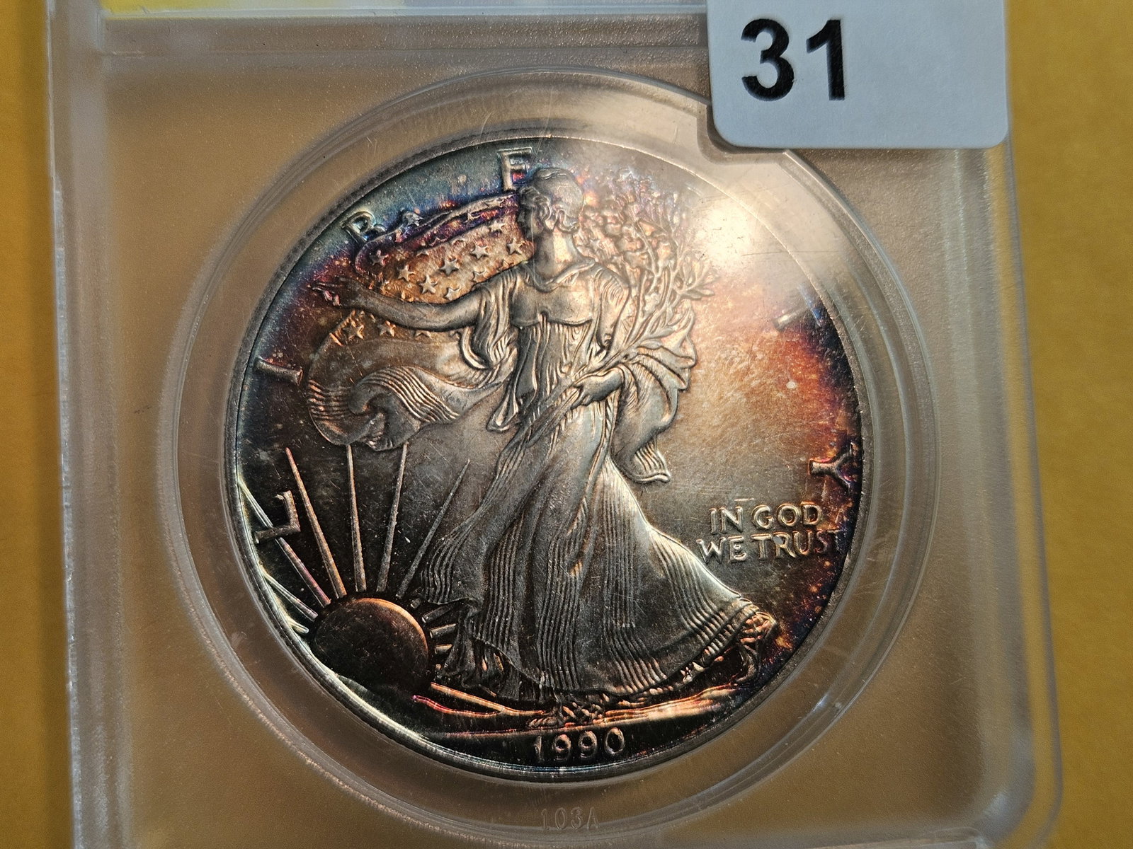 ANACS 1990 American Silver Eagle in Mint State 67 - 5