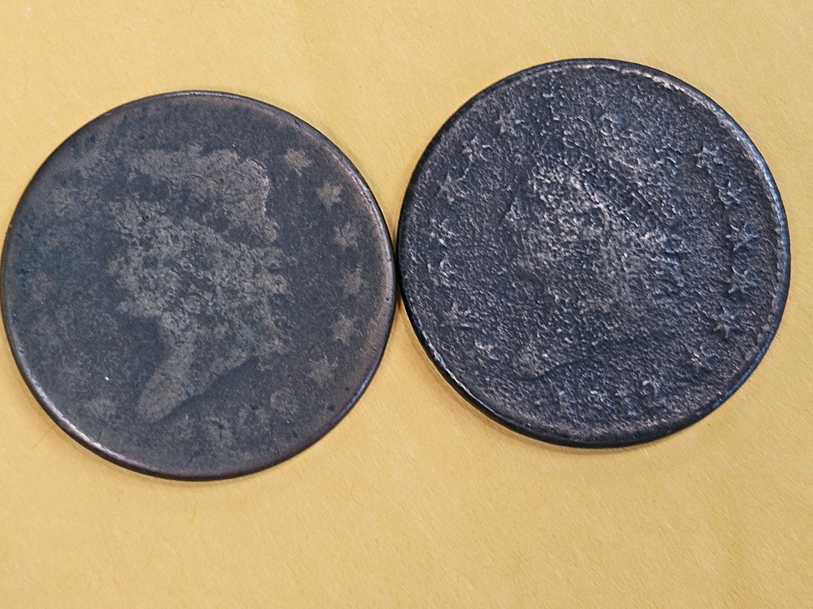1808 and 1812 Classic Head Large Cents: Both well circulated