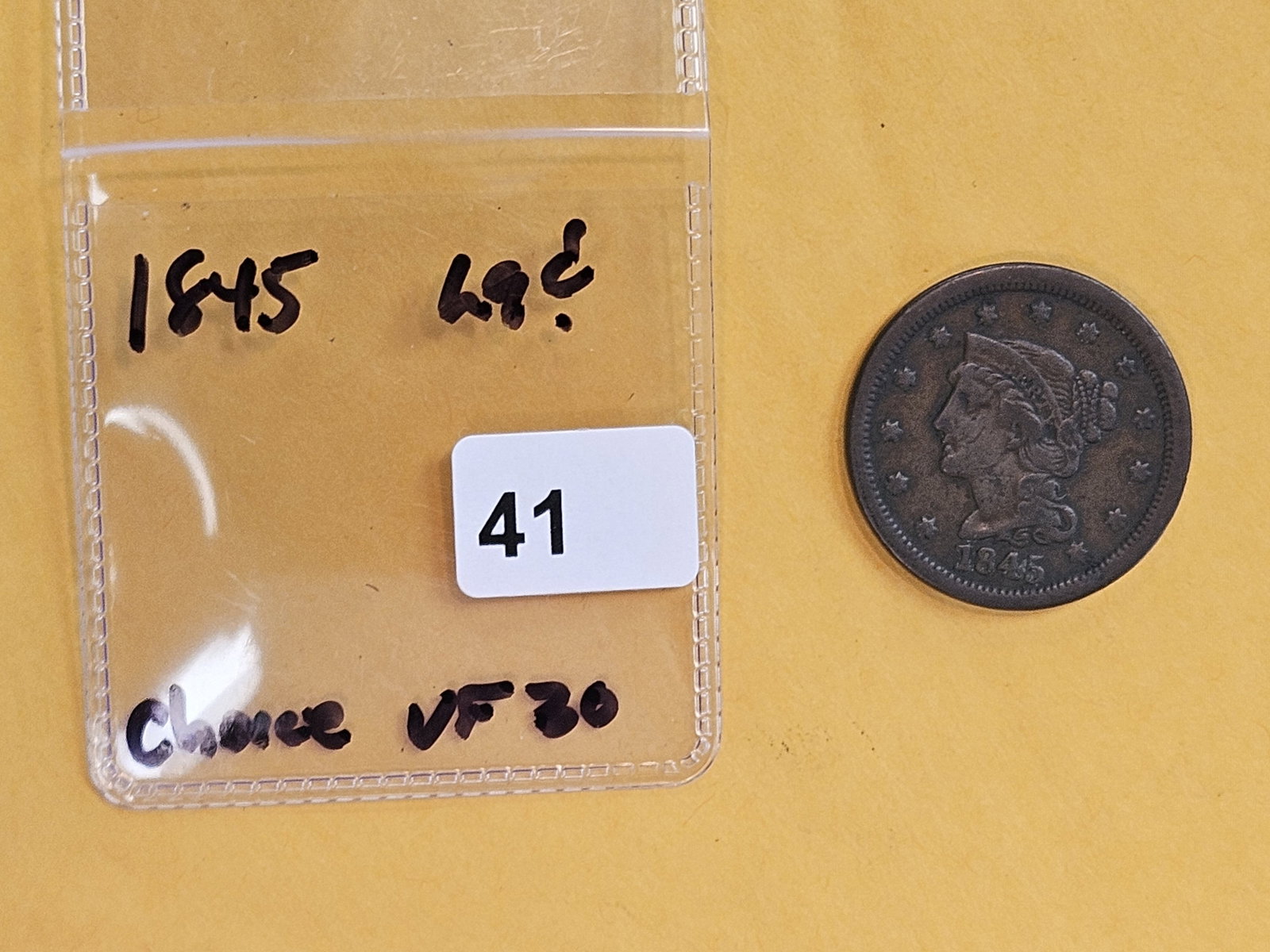 1845 Braided Hair Large Cent - 2
