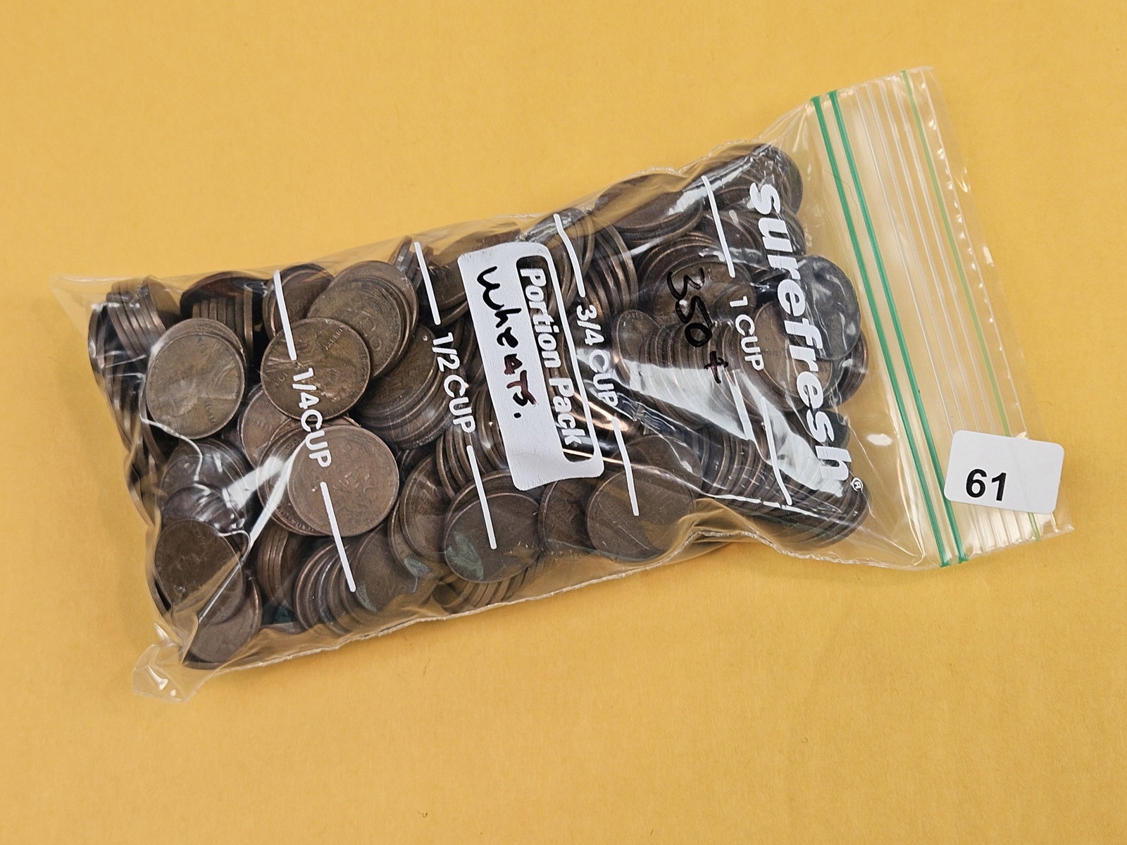 THREE HUNDRED FIFTY Wheat Cents: From dealer. Unsearched by us
