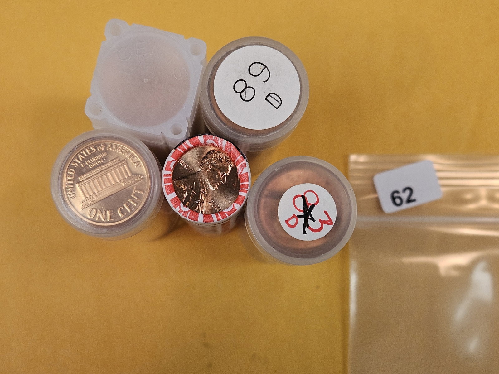 Five nicer mixed rolls of Lincoln cents (1 of 2)