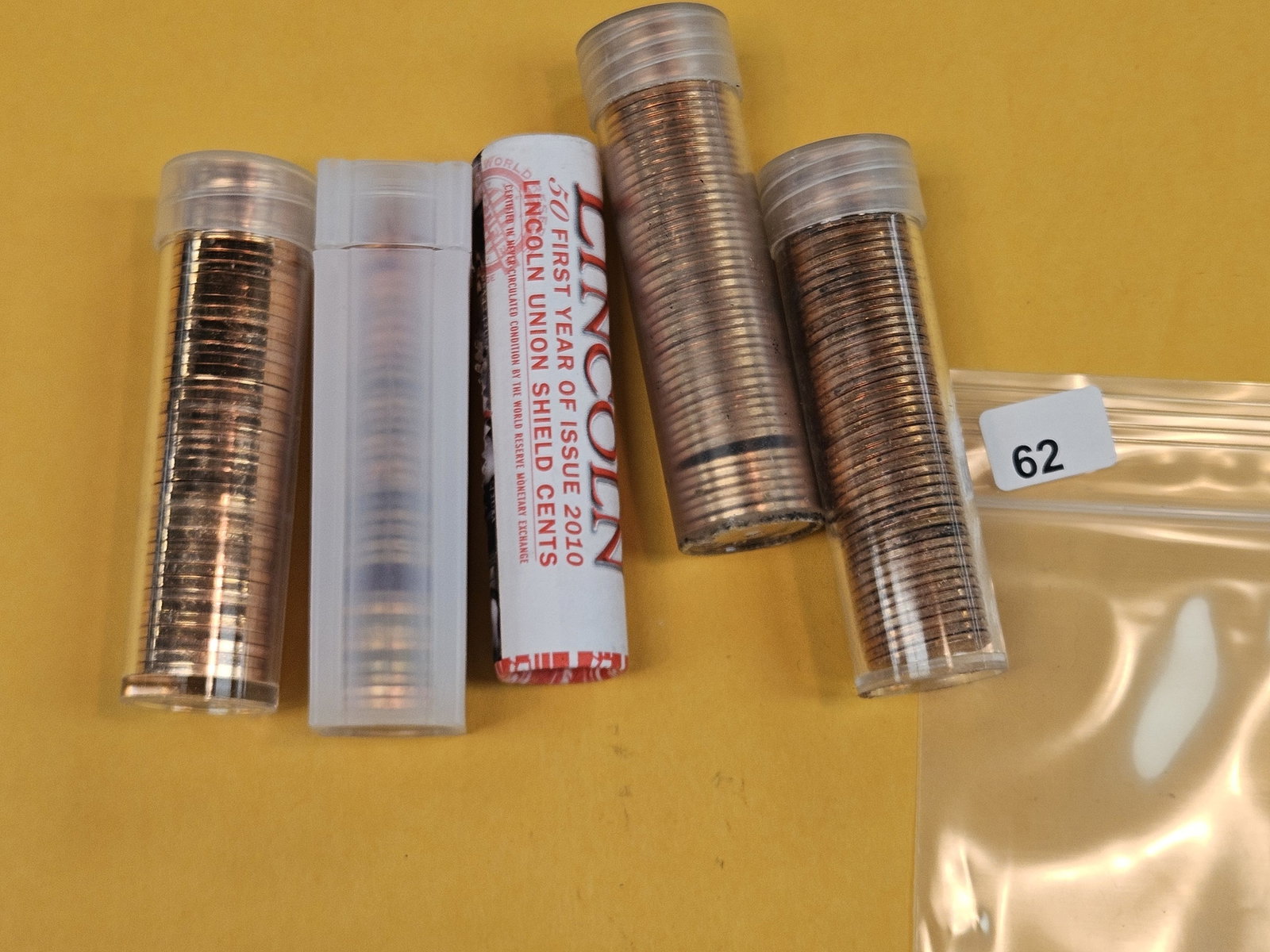 Five nicer mixed rolls of Lincoln cents - 2