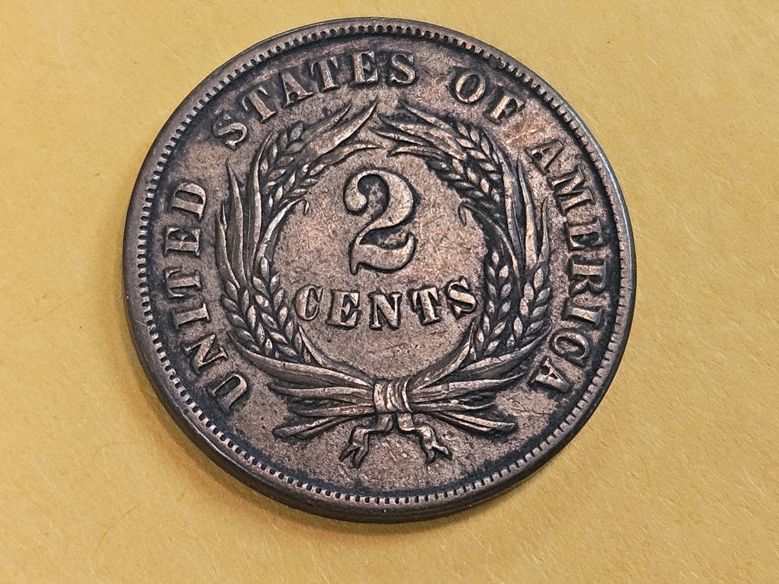 Nice About Uncirculated plus 1864 Two Cent piece - 4