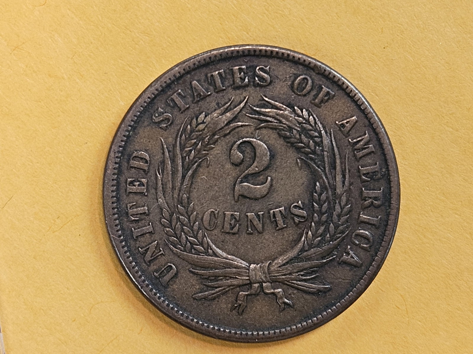 Nice About Uncirculated plus 1864 Two Cent piece - 5