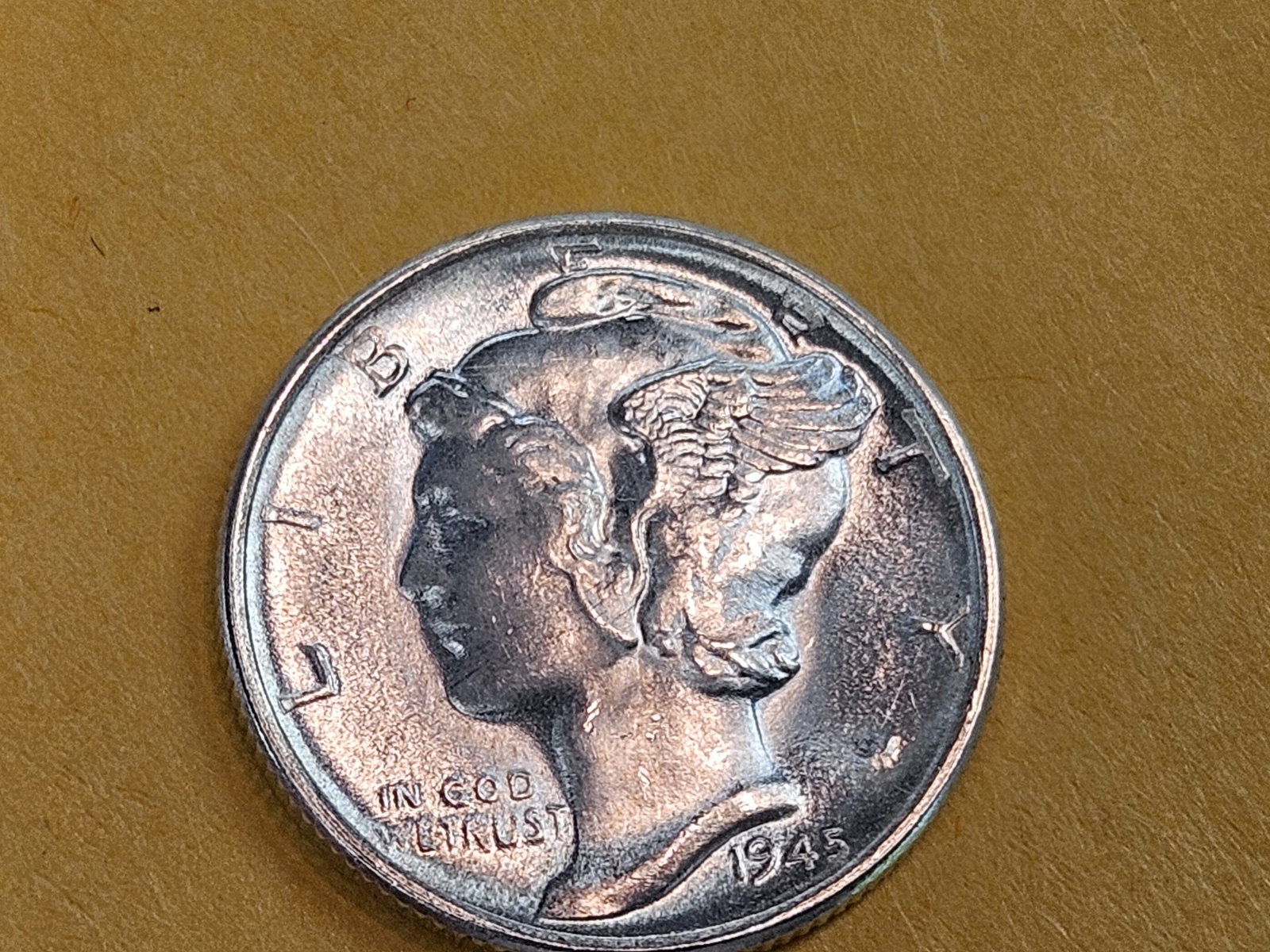 GEM Brilliant Uncirculated 1945-D Mercury Dime FSB - 3