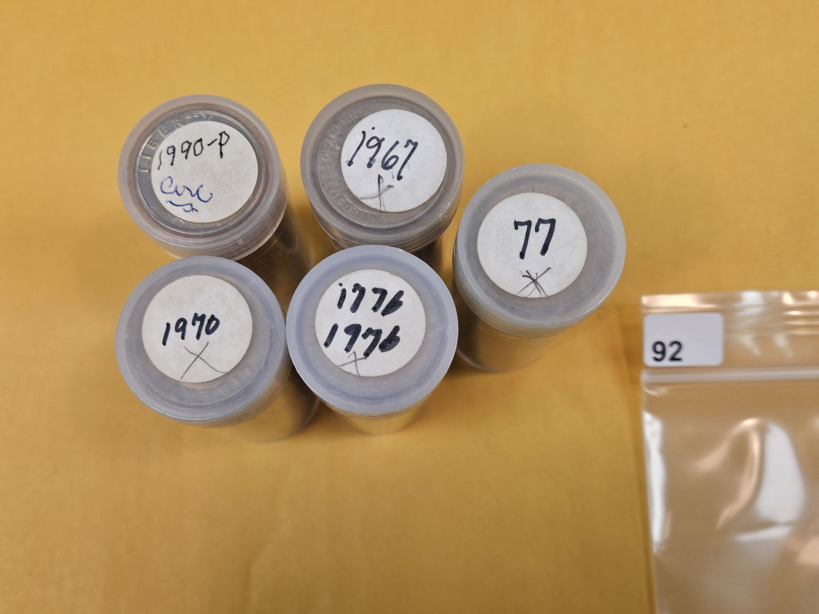 Five Brilliant Uncirculated Rolls of Washington Quarters (1 of 2)