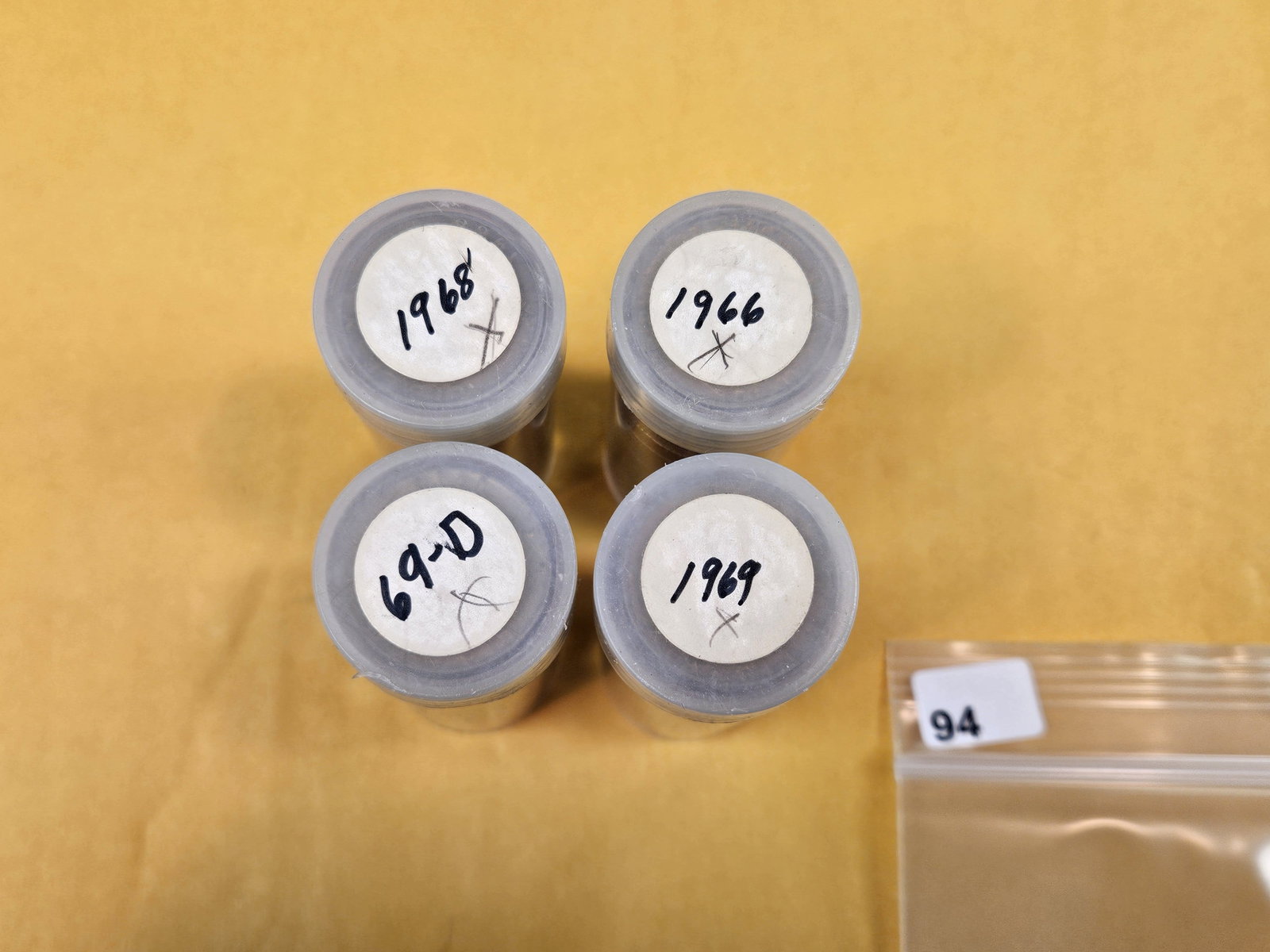 Four Brilliant Uncirculated Rolls of Washington Quarters: Mixed. From an older collection. Unchecked by us. All 1960's