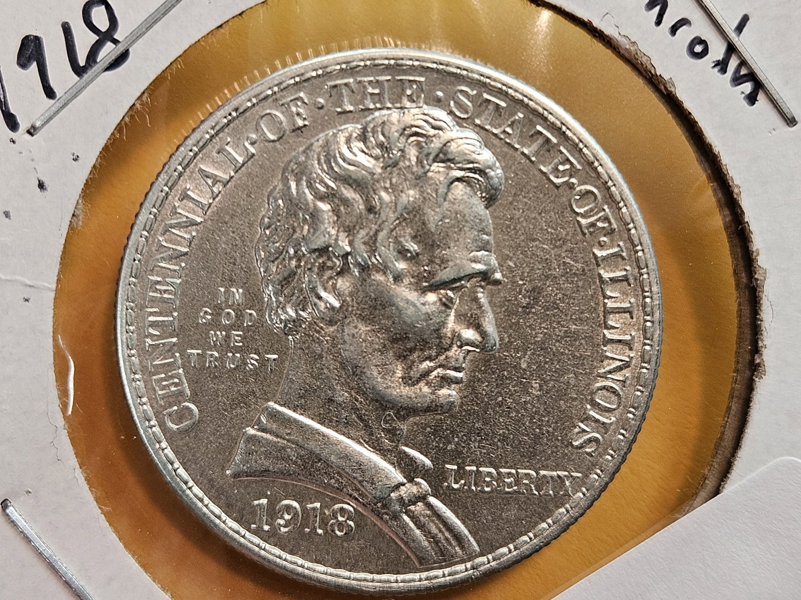 Choice Brilliant 1918 Commemorative silver Half Dollar: Lincoln