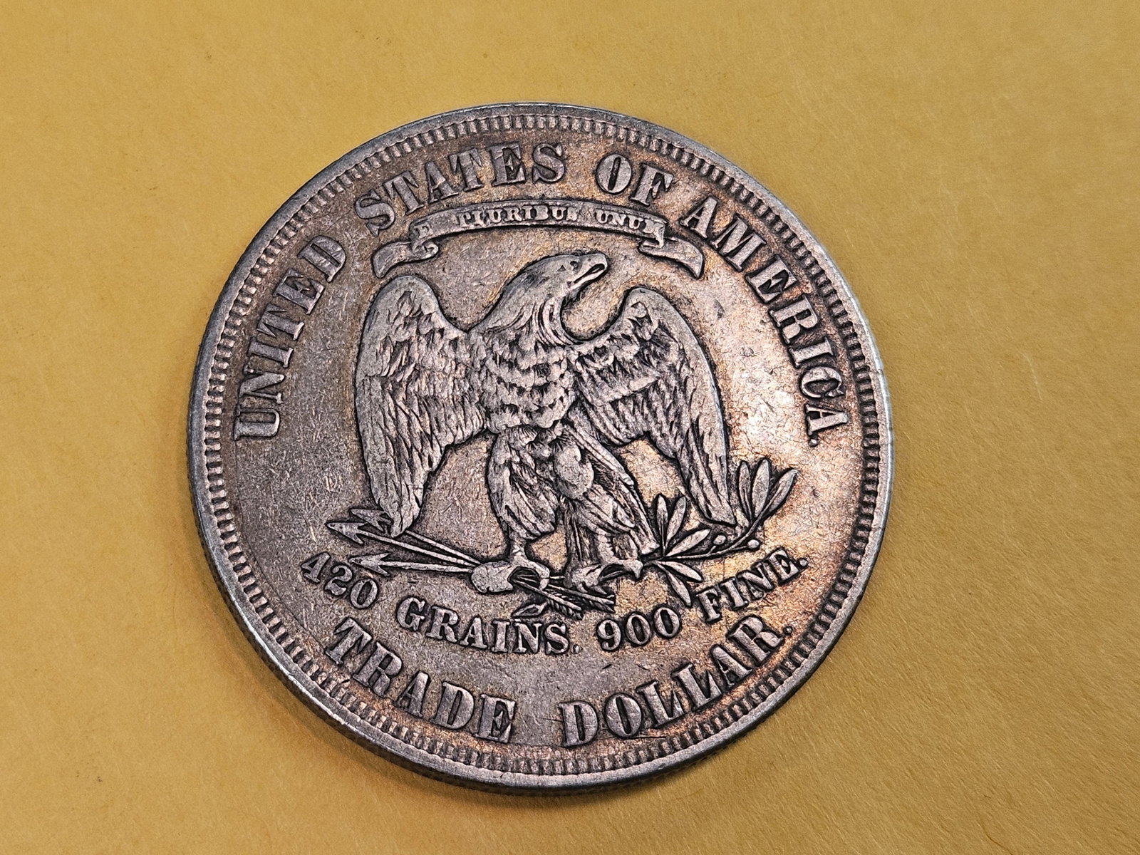 1877 Trade silver Dollar in Extra Fine - details - 4