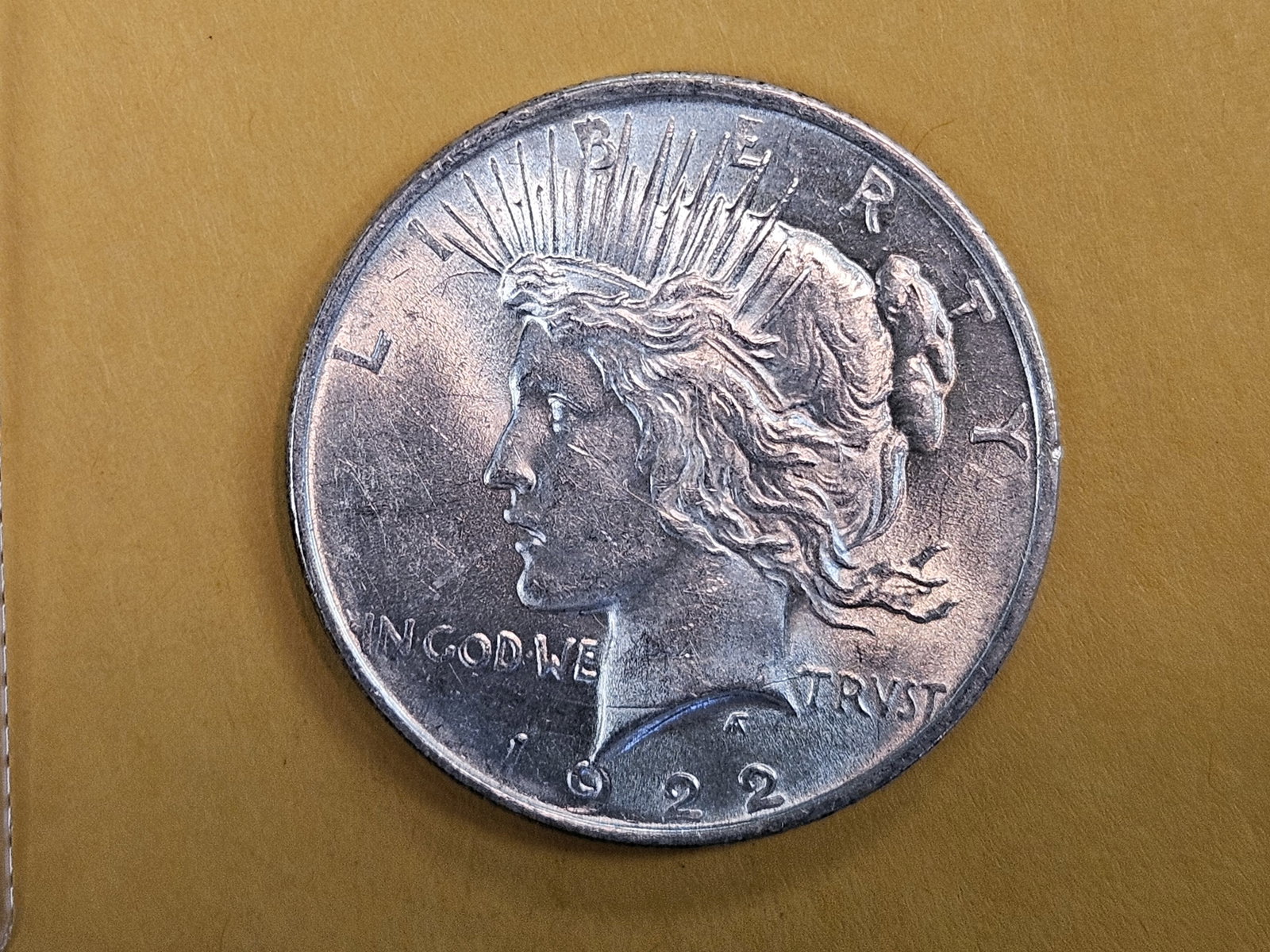Choice Brilliant Uncirculated 1922 Peace silver Dollar: Great luster