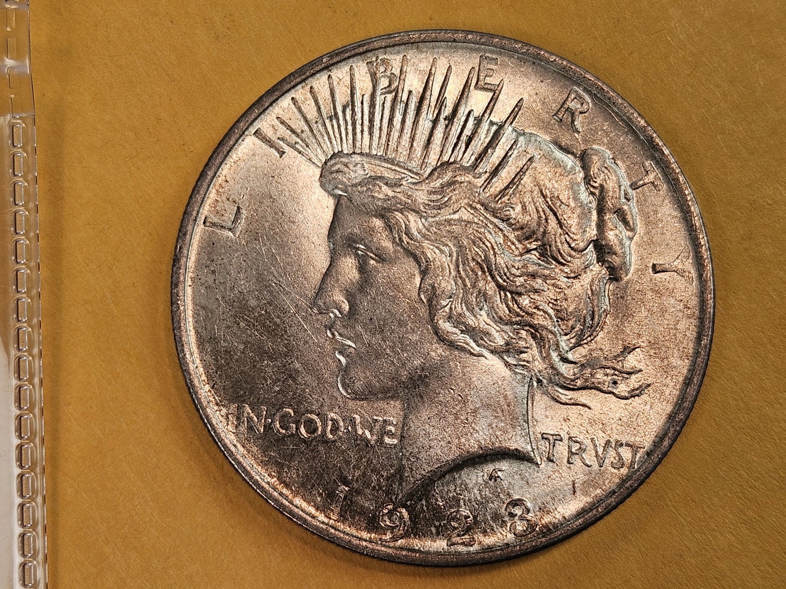 Very Choice Brilliant Uncirculated 1923 Peace silver Dollar: Nice toning