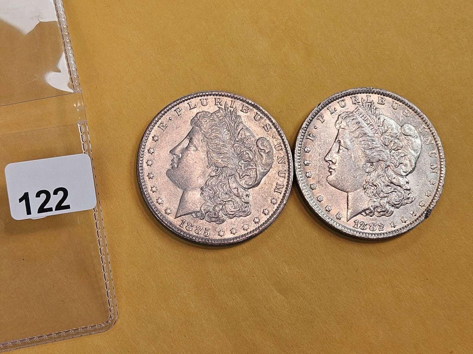Two About Uncirculated Morgan Silver Dollars - 2