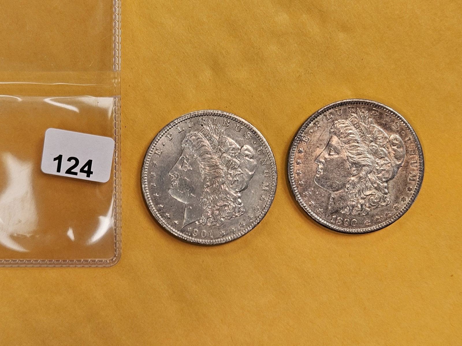 Two About Uncirculated Morgan Silver Dollars - 2