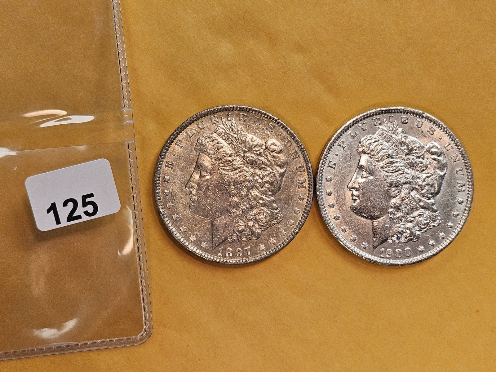 Two About Uncirculated Morgan Silver Dollars - 2