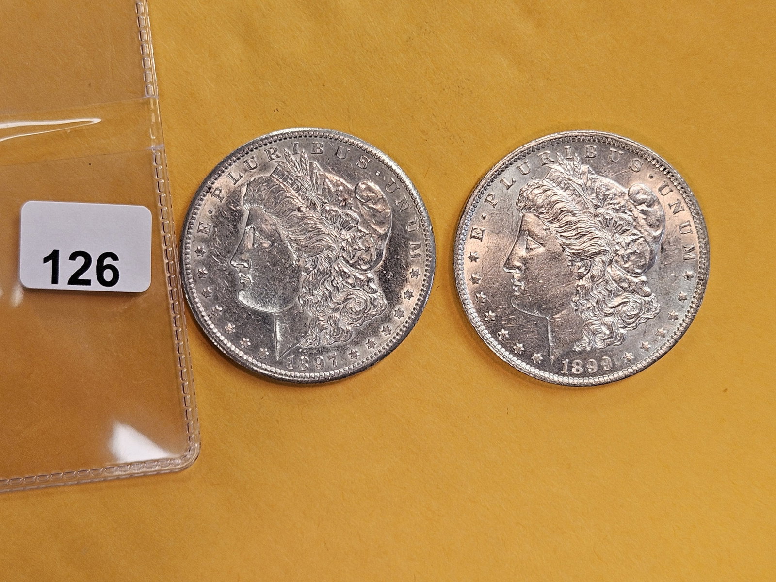 Two About Uncirculated Morgan Silver Dollars - 2