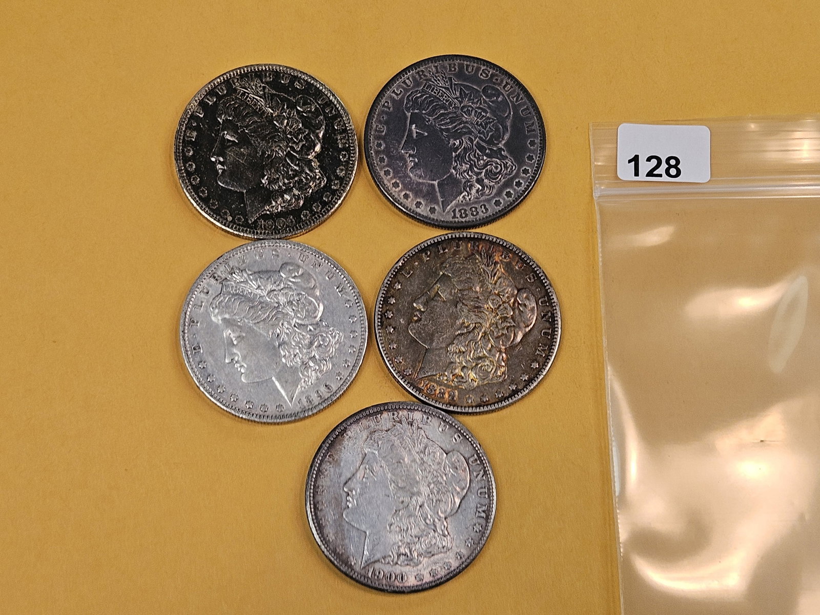 Five Morgan Silver Dollars - 2
