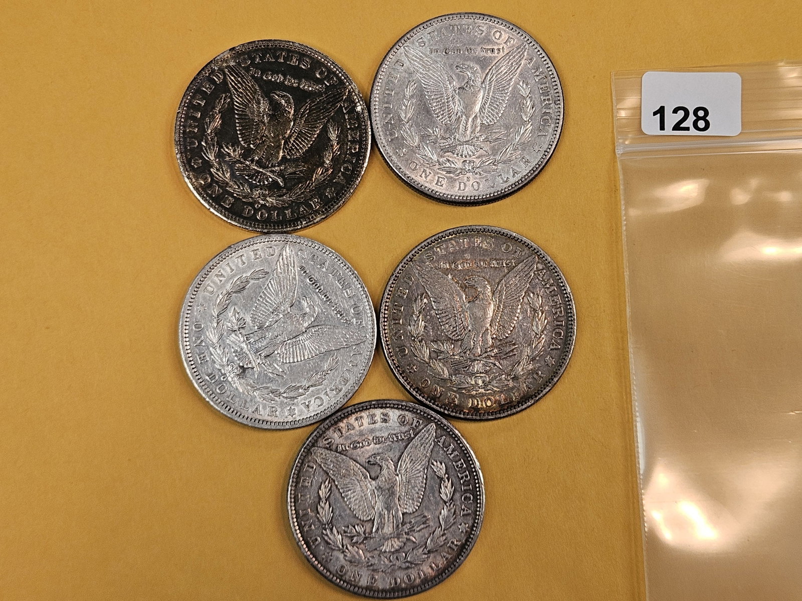 Five Morgan Silver Dollars - 3